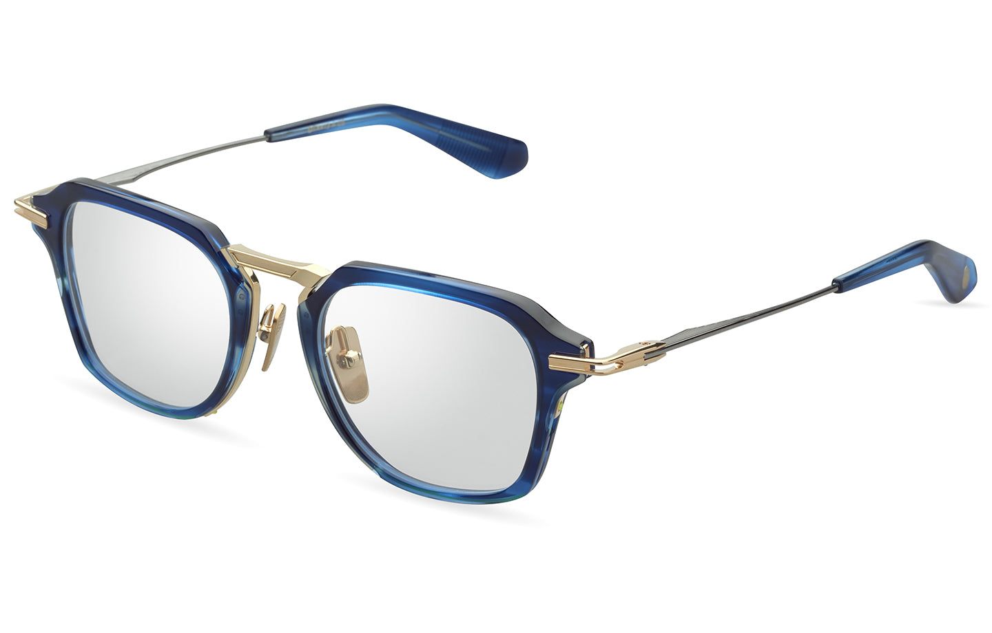 DITA AEGEUS eyeglasses in Blue Swirl - Gold - Black Palladium - Clear - Modern Eye Care Portland