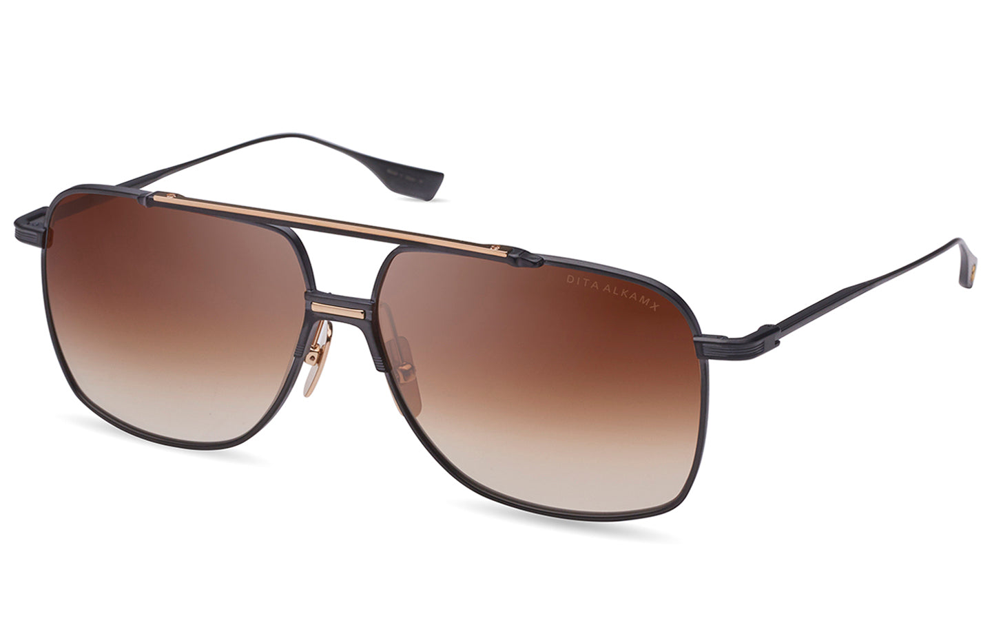 DITA ALKAMX sunglasses in Black Iron White Gold - Dark Brown to Clear Gradient - Modern Eye Care Portland