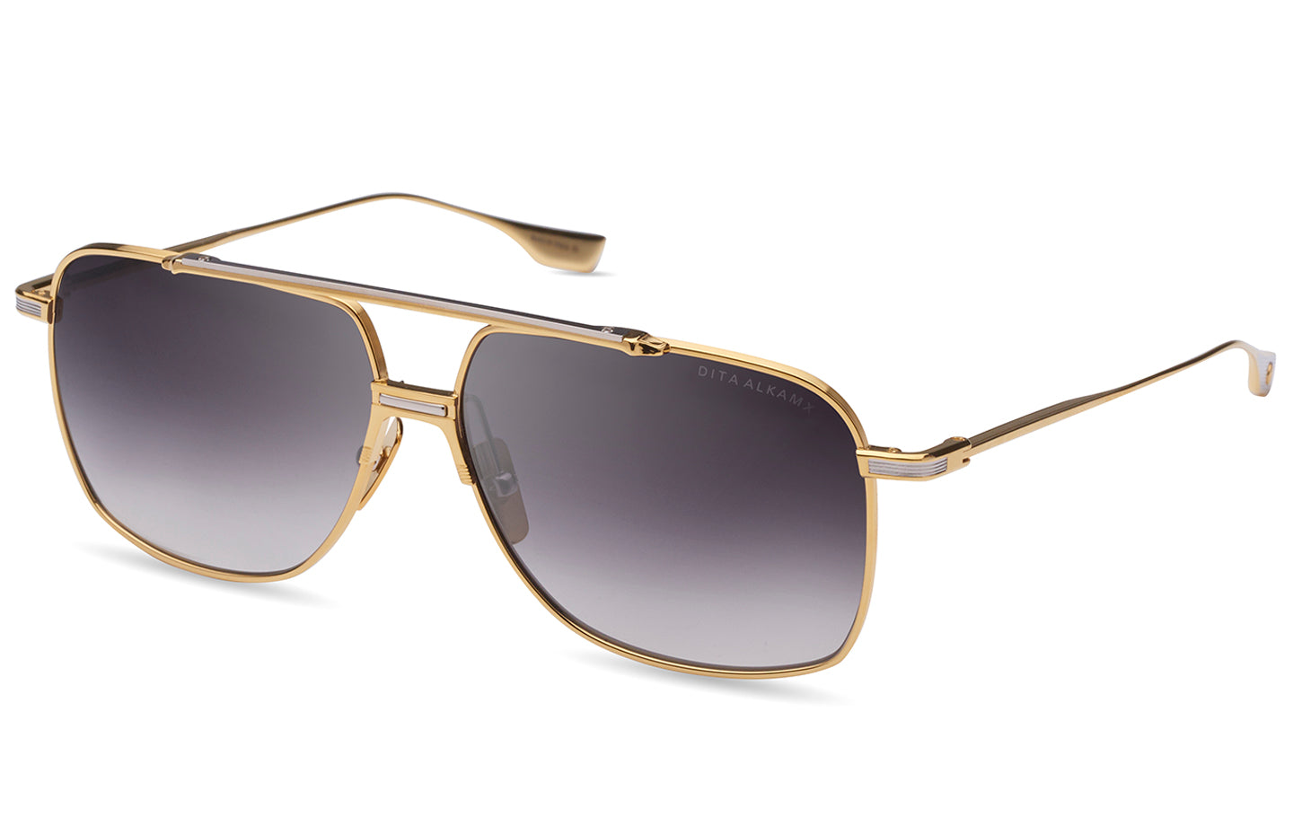 DITA ALKAMX sunglasses in Yellow Gold Silver - Dark Grey to Clear Gradient - Modern Eye Care Portland