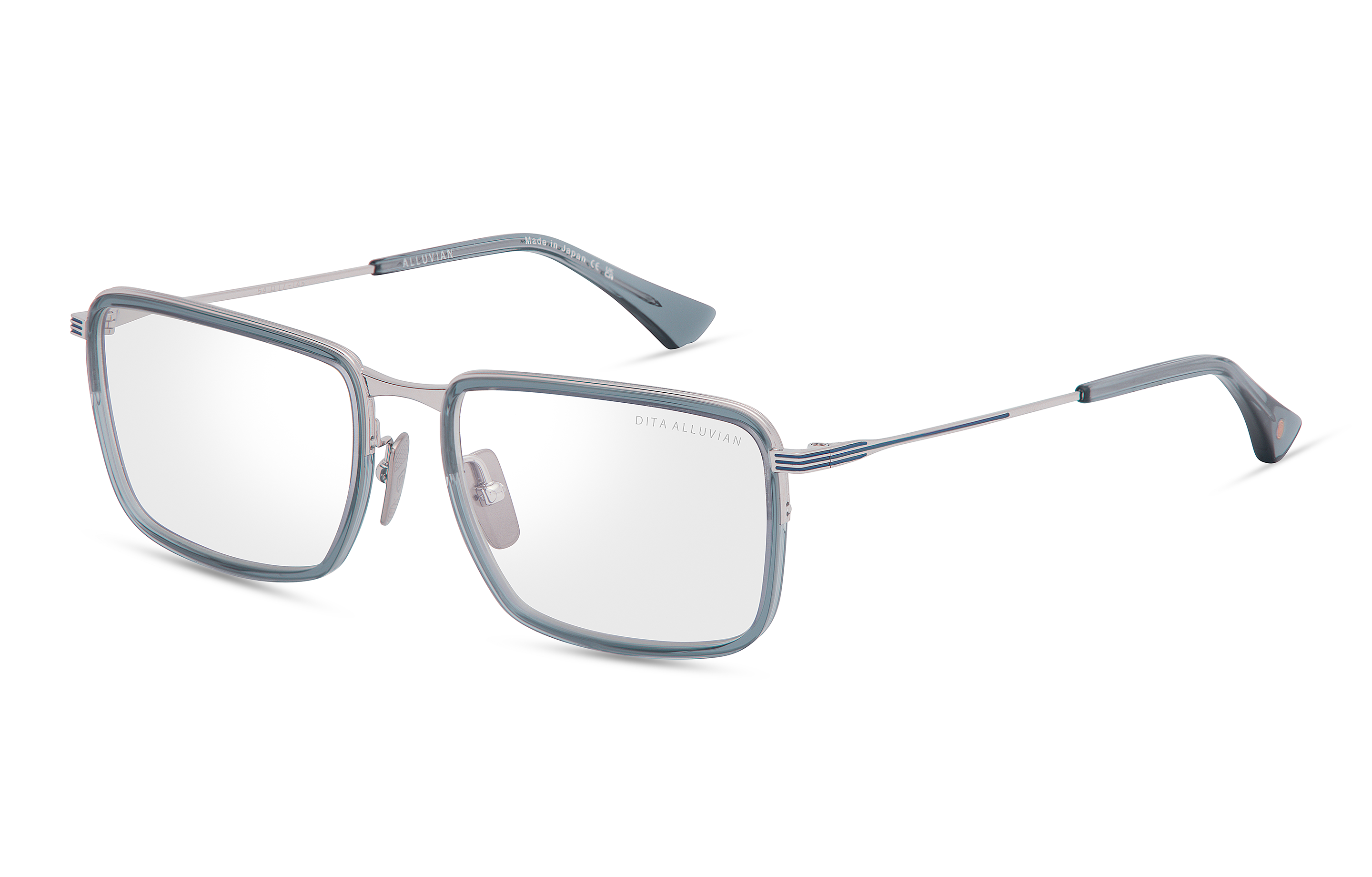 DITA ALLUVIAN Optical eyeglasses in Crystal Blue - Silver - Clear - Modern Eye Care Portland