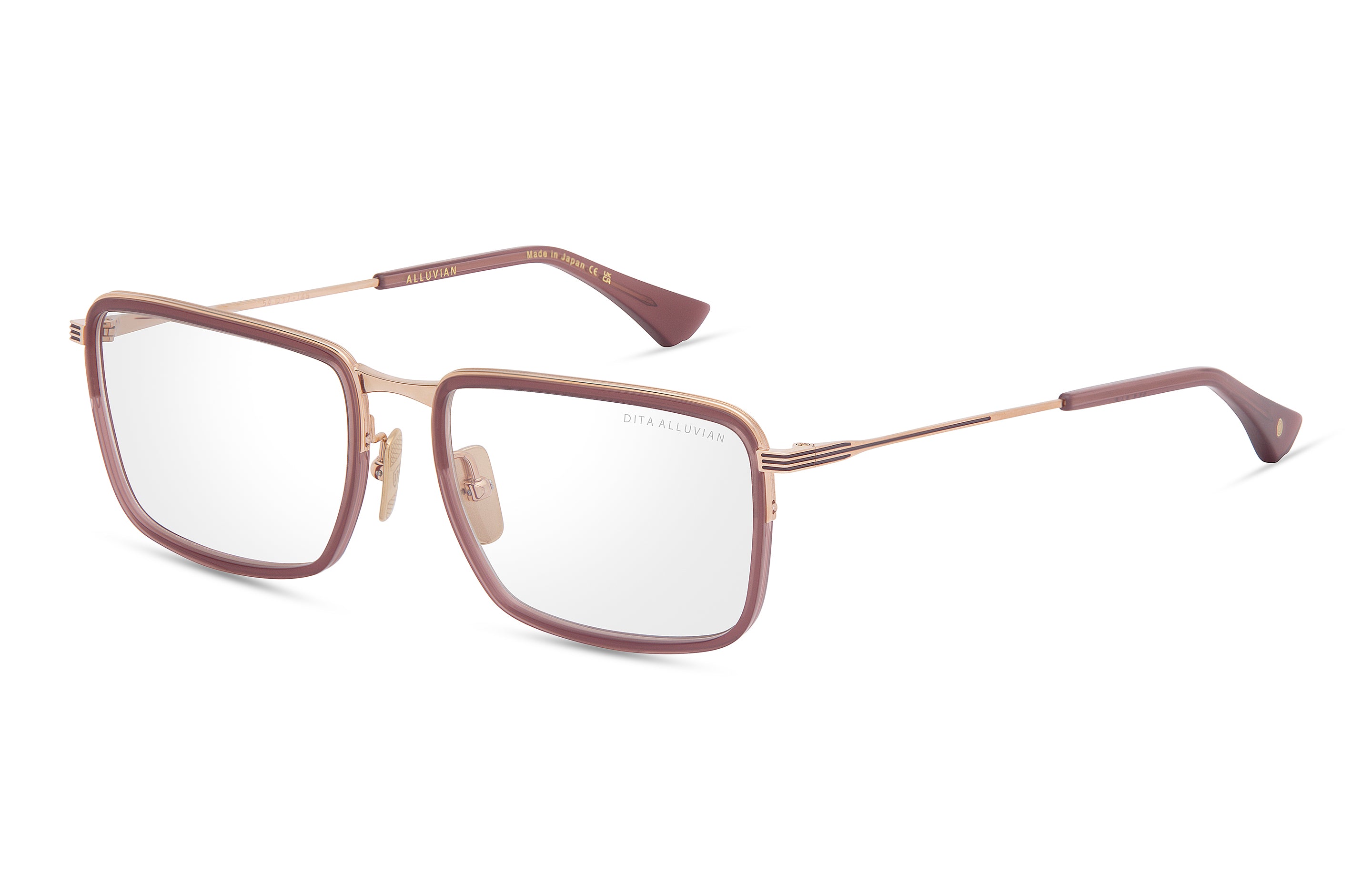 DITA ALLUVIAN Optical eyeglasses in Opaque Maroon - Rose Gold - Clear - Modern Eye Care Portland