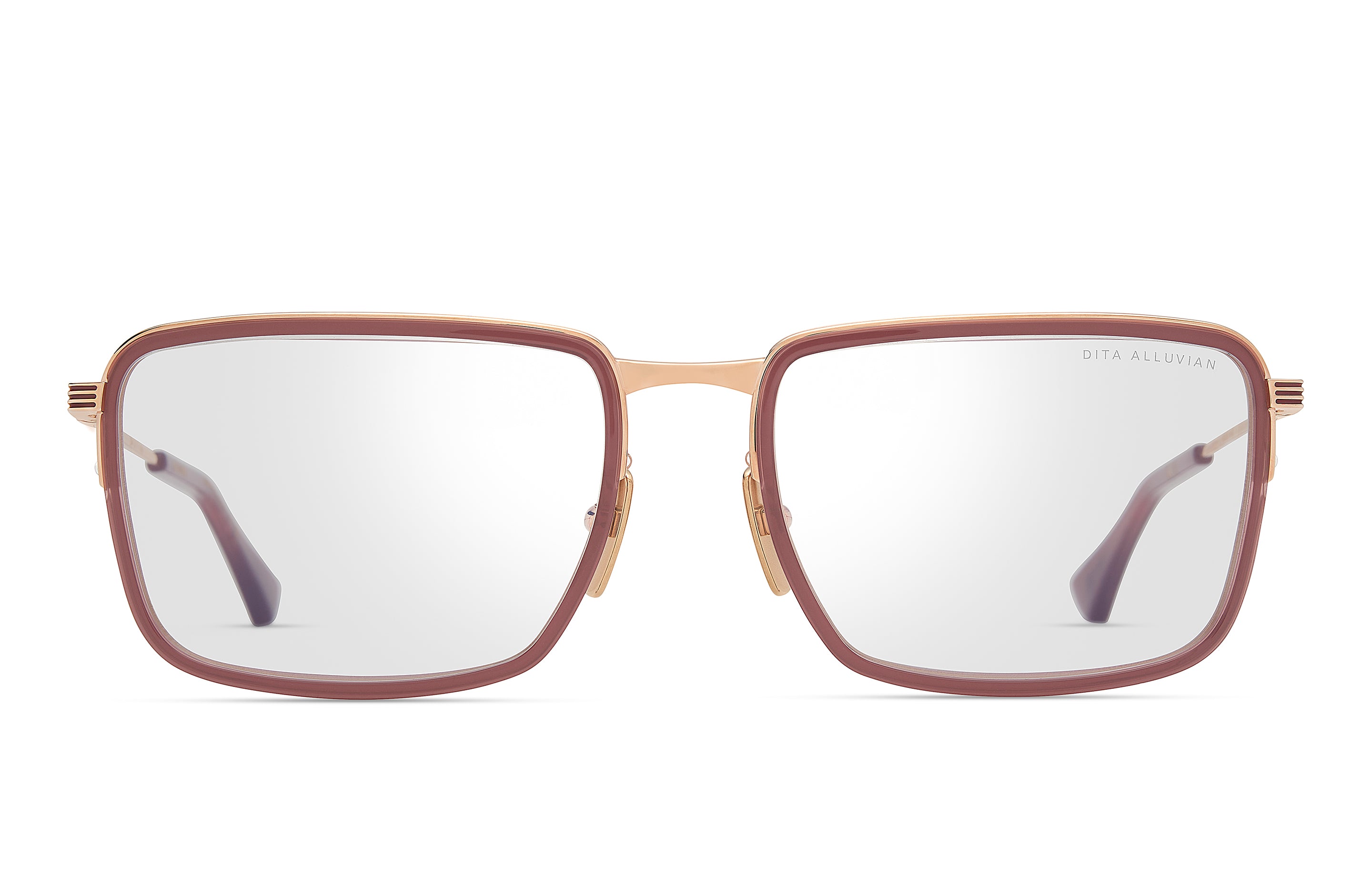 DITA ALLUVIAN Optical eyeglasses in Opaque Maroon - Rose Gold - Clear - Modern Eye Care Portland