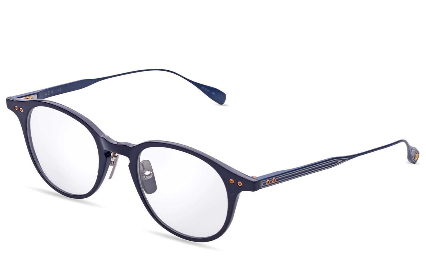 DITA ASH (+) eyeglasses in Matte Navy - Silver - White Gold - Clear - Modern Eye Care Portland
