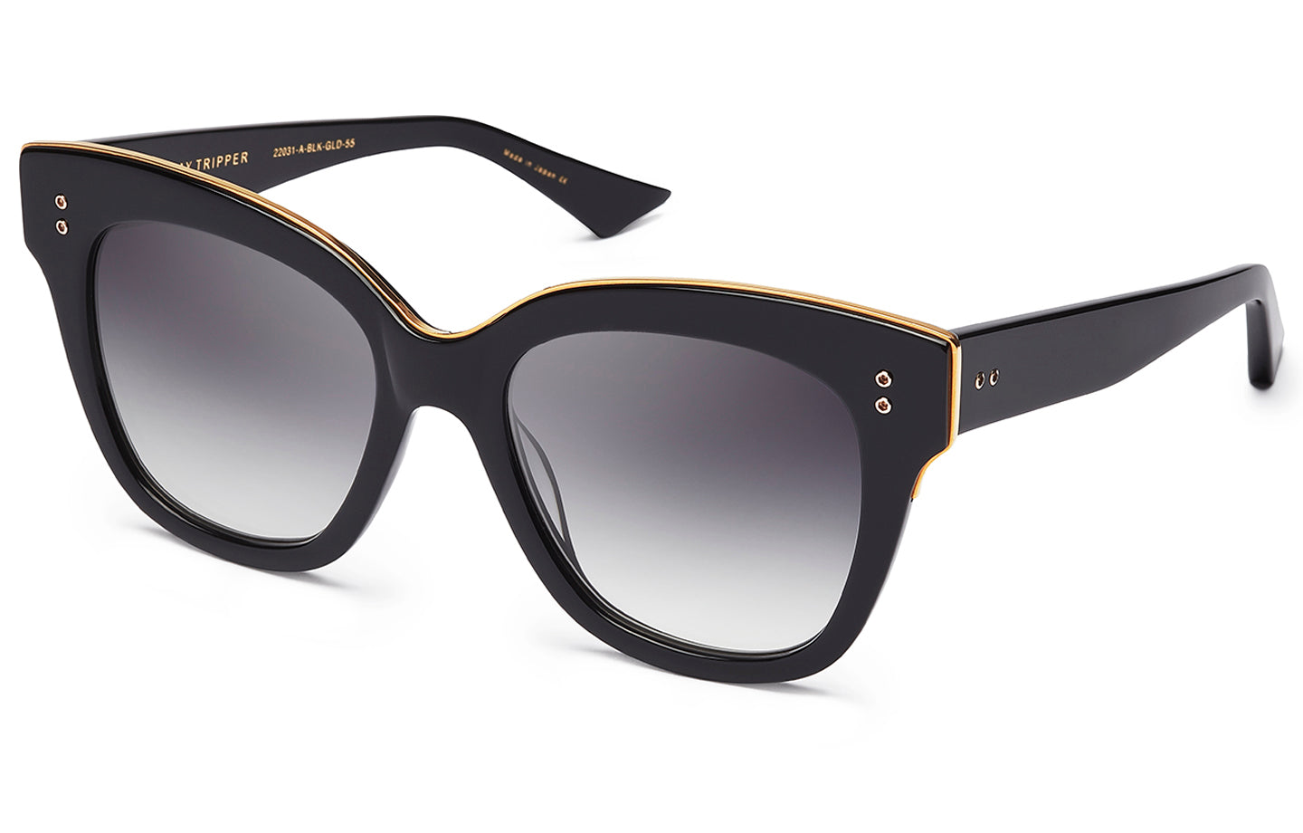 DITA DAY TRIPPER sunglasses in Black - 18K Gold - Grey to Clear Gradient - Modern Eye Care Portland