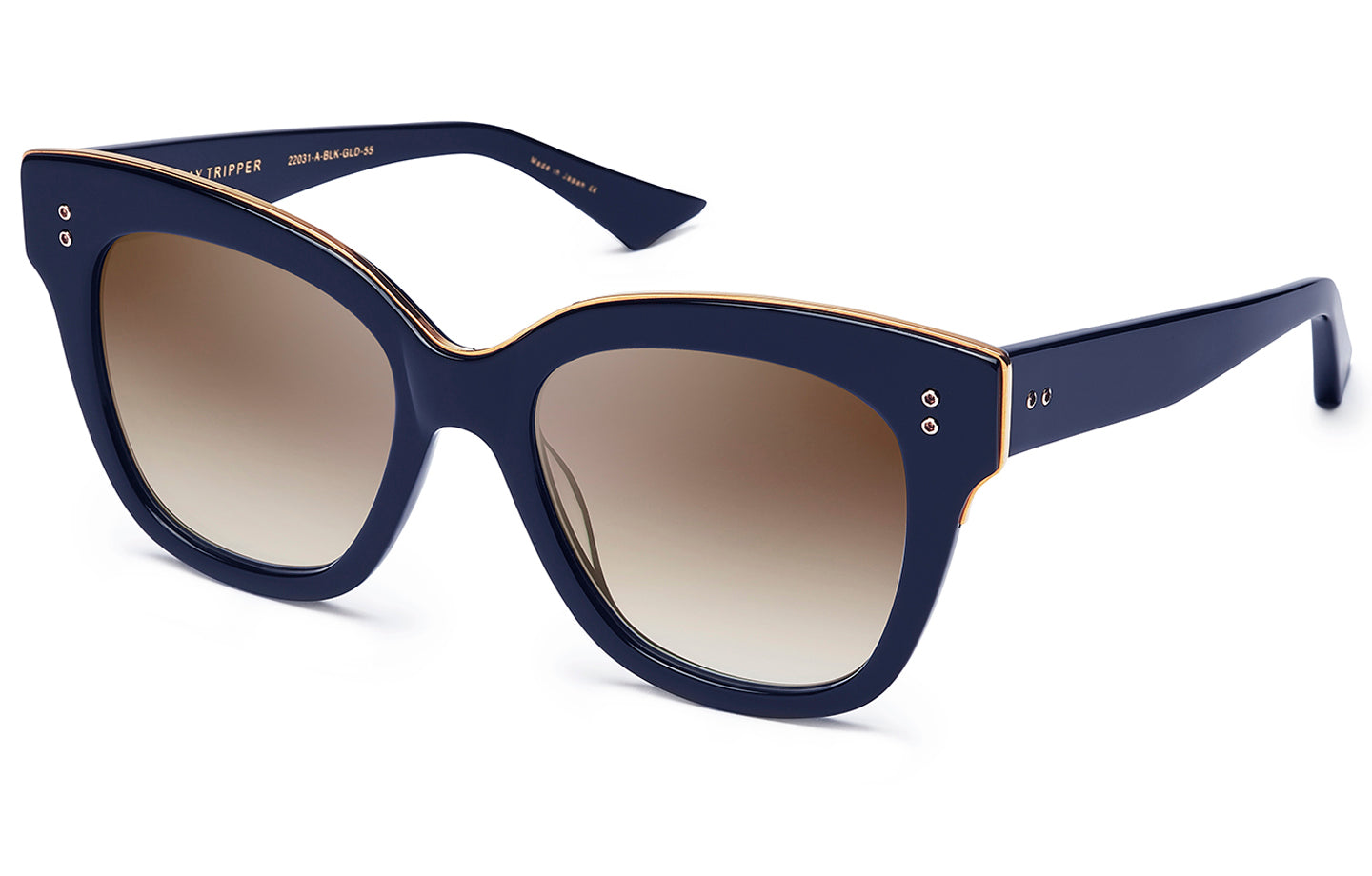 DITA DAY TRIPPER sunglasses in Navy-Navy Swirl - Gold - Brown to Clear Gradient - Modern Eye Care Portland