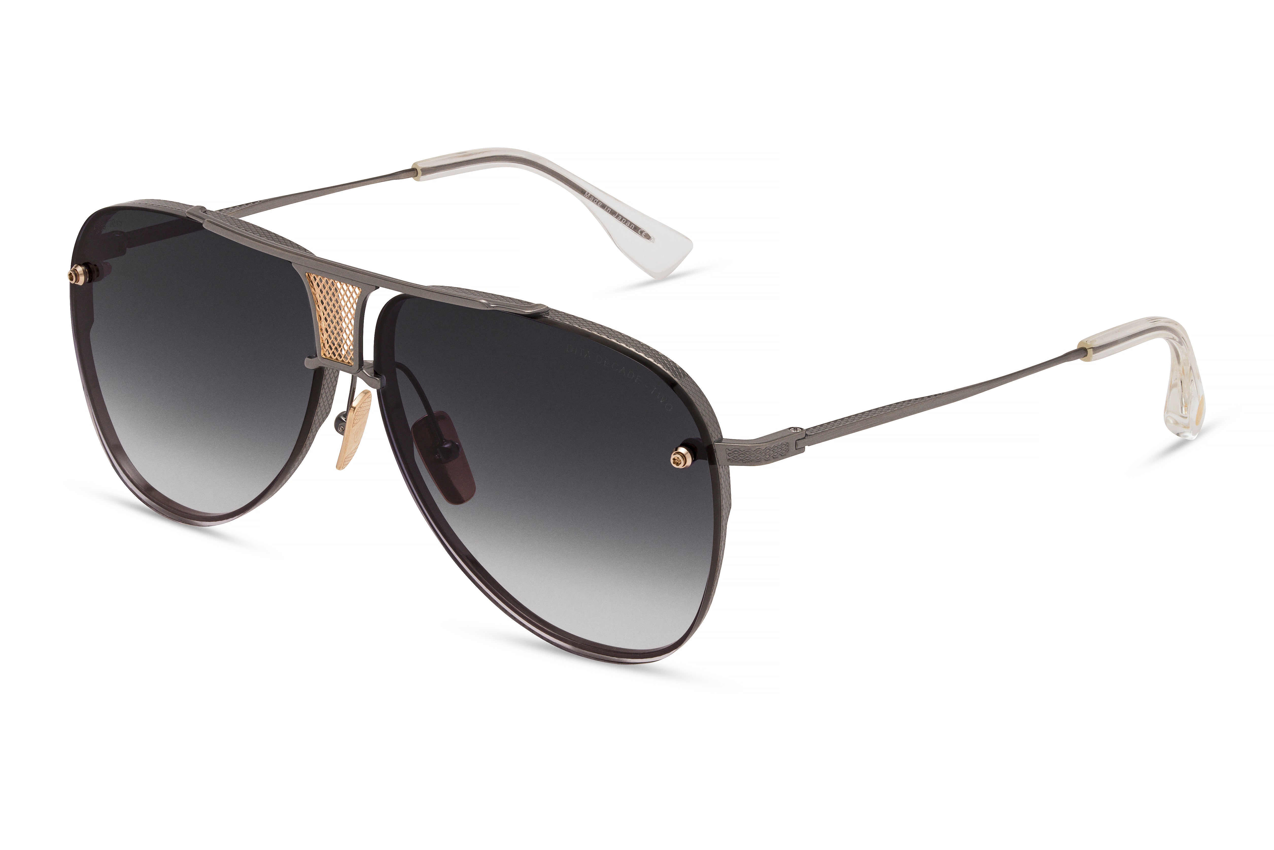 DITA Decade-Two sunglasses in Antique Silver - White Gold - Dark Grey to Clear Gradient - Modern Eye Care Portland