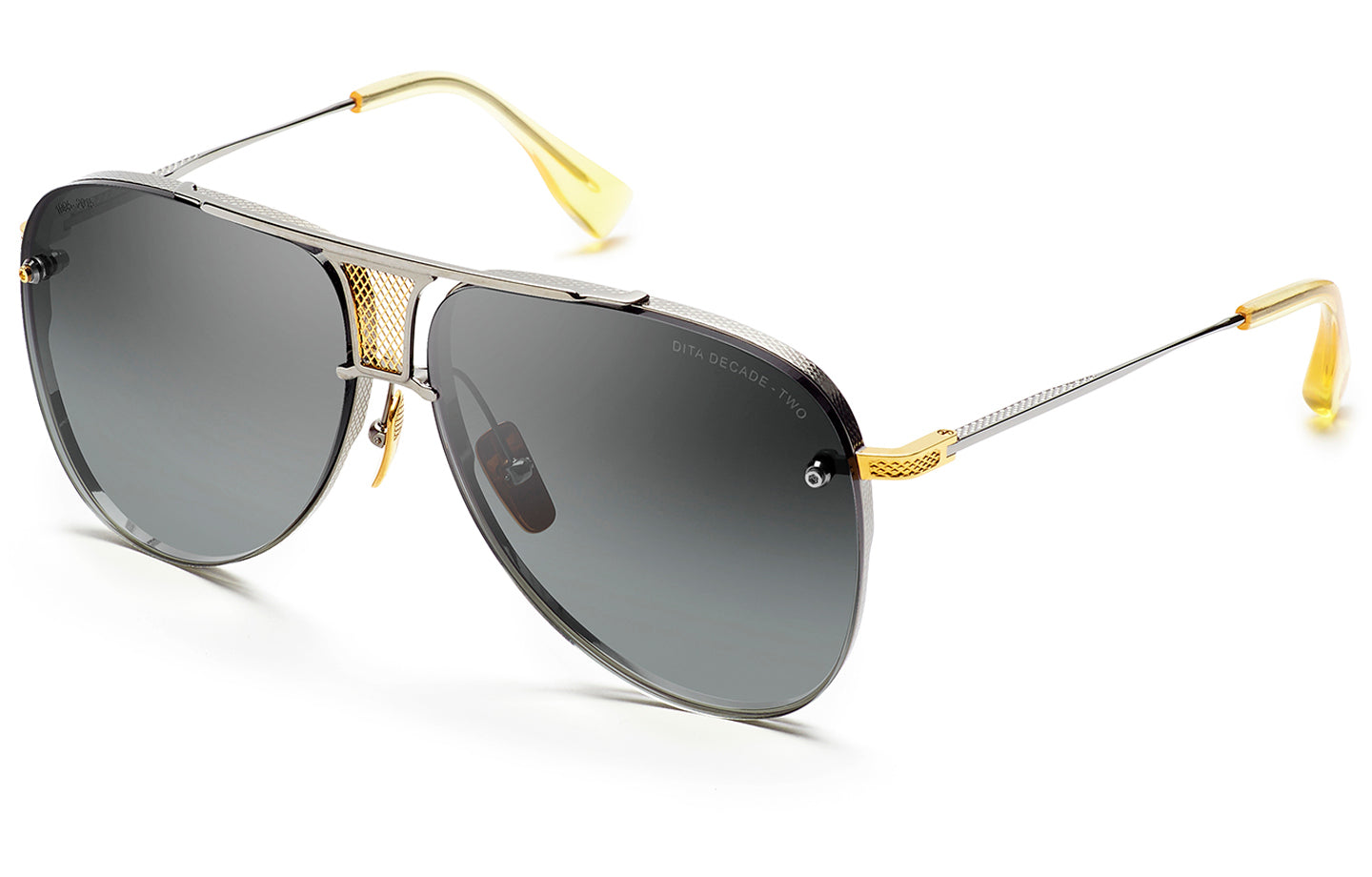 DITA Decade-Two sunglasses in Black Palladium/Yellow Gold - Grey Gradient - Modern Eye Care Portland