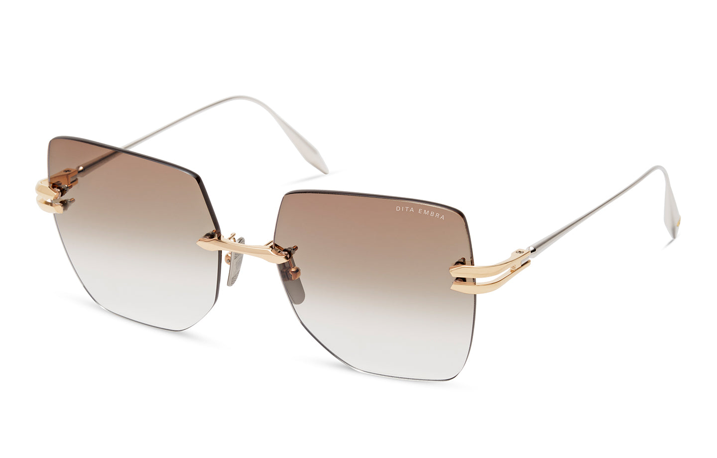 DITA EMBRA sunglasses in White Gold - Silver - Brown to Clear Gradient - Modern Eye Care Portland