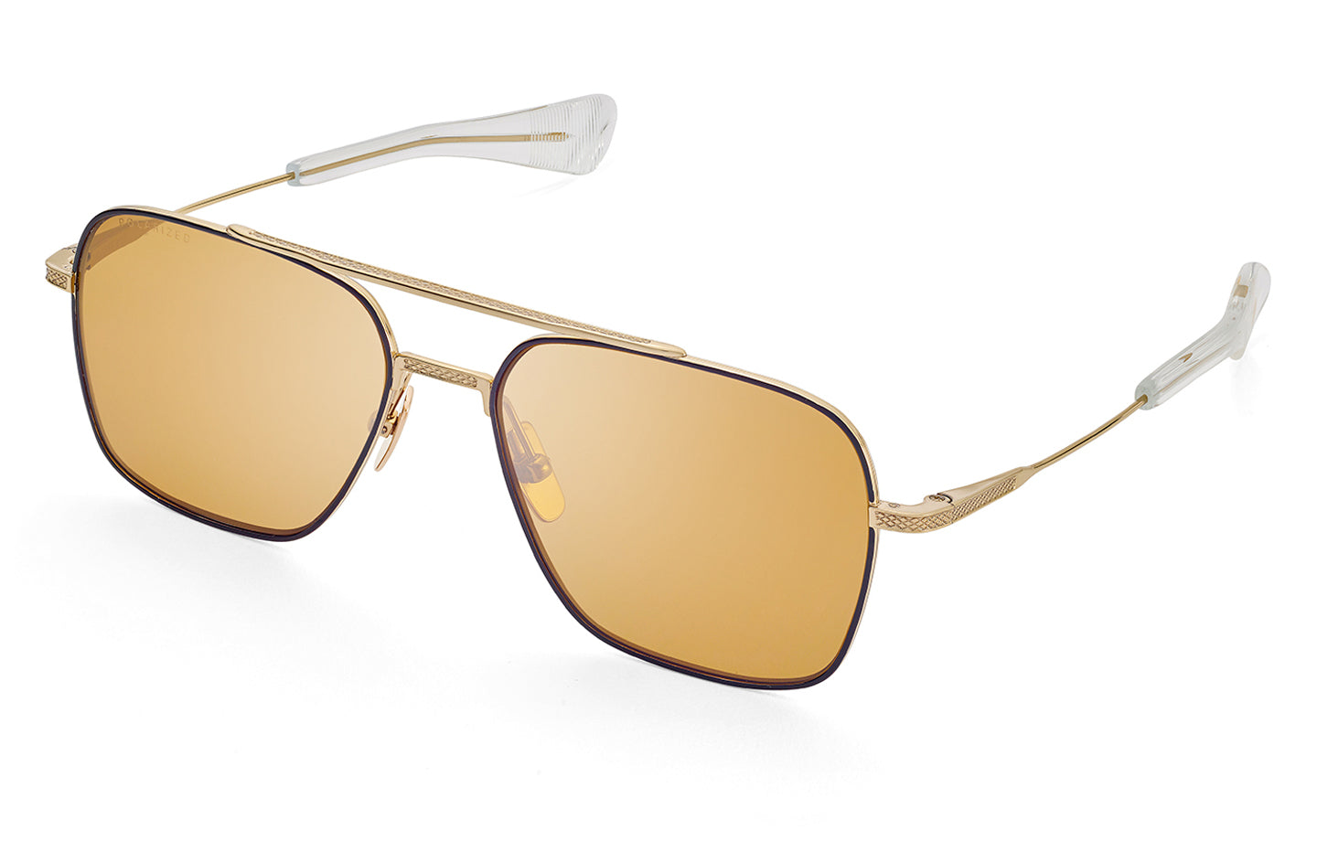 DITA FLIGHT-SEVEN sunglasses in Gold - Black Enamel - Brown Polarized - Modern Eye Care Portland
