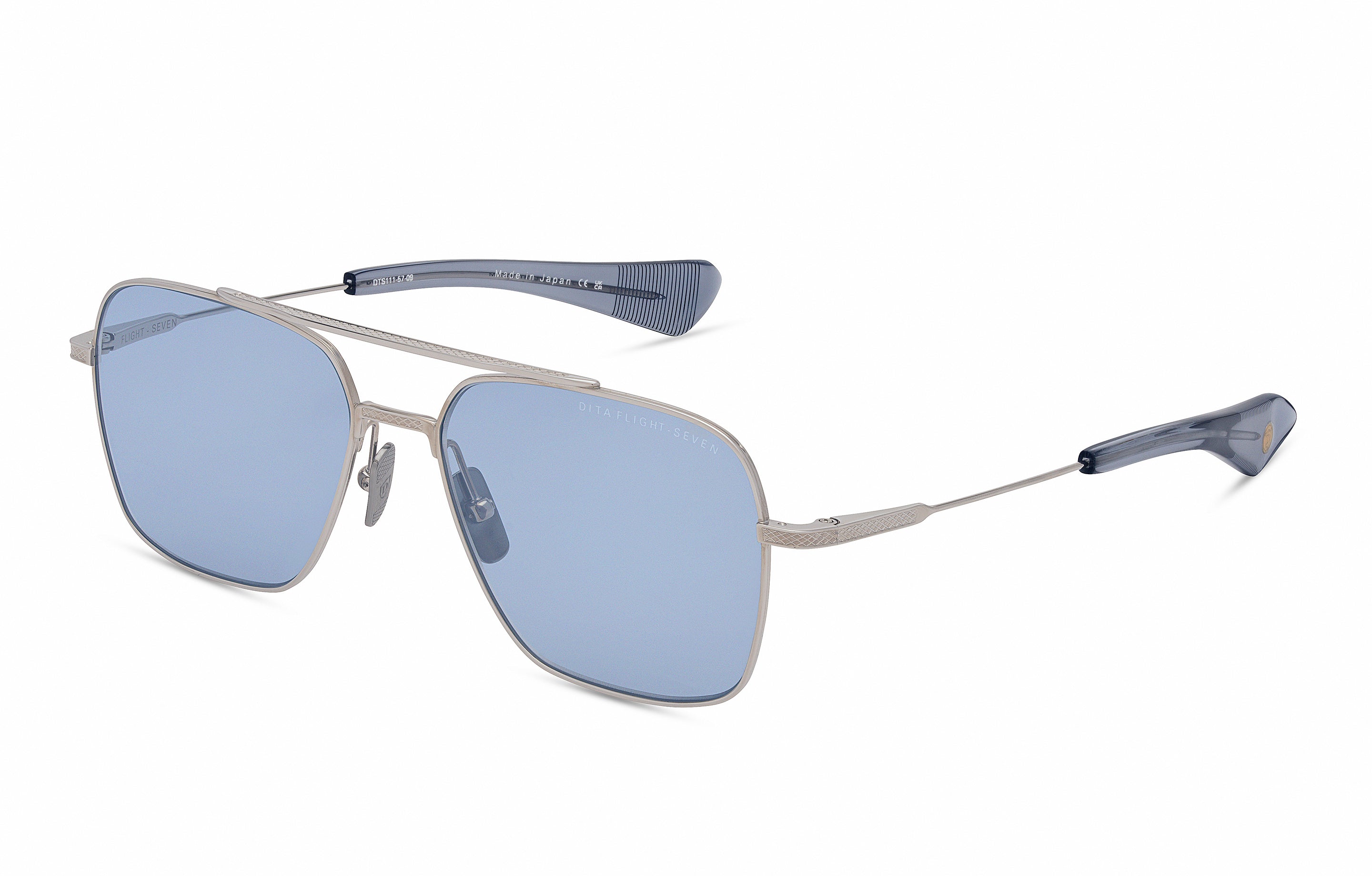 DITA FLIGHT-SEVEN sunglasses in Silver - Light Blue - Modern Eye Care Portland