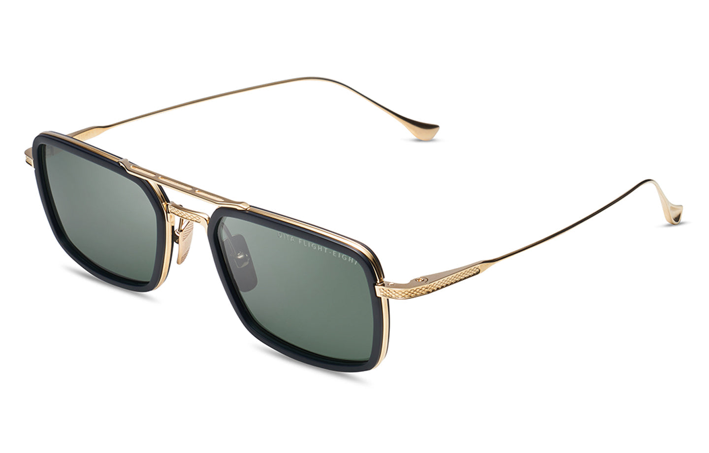 DITA FLIGHT.008 sunglasses in Matte Black/Gold - Green - Modern Eye Care Portland