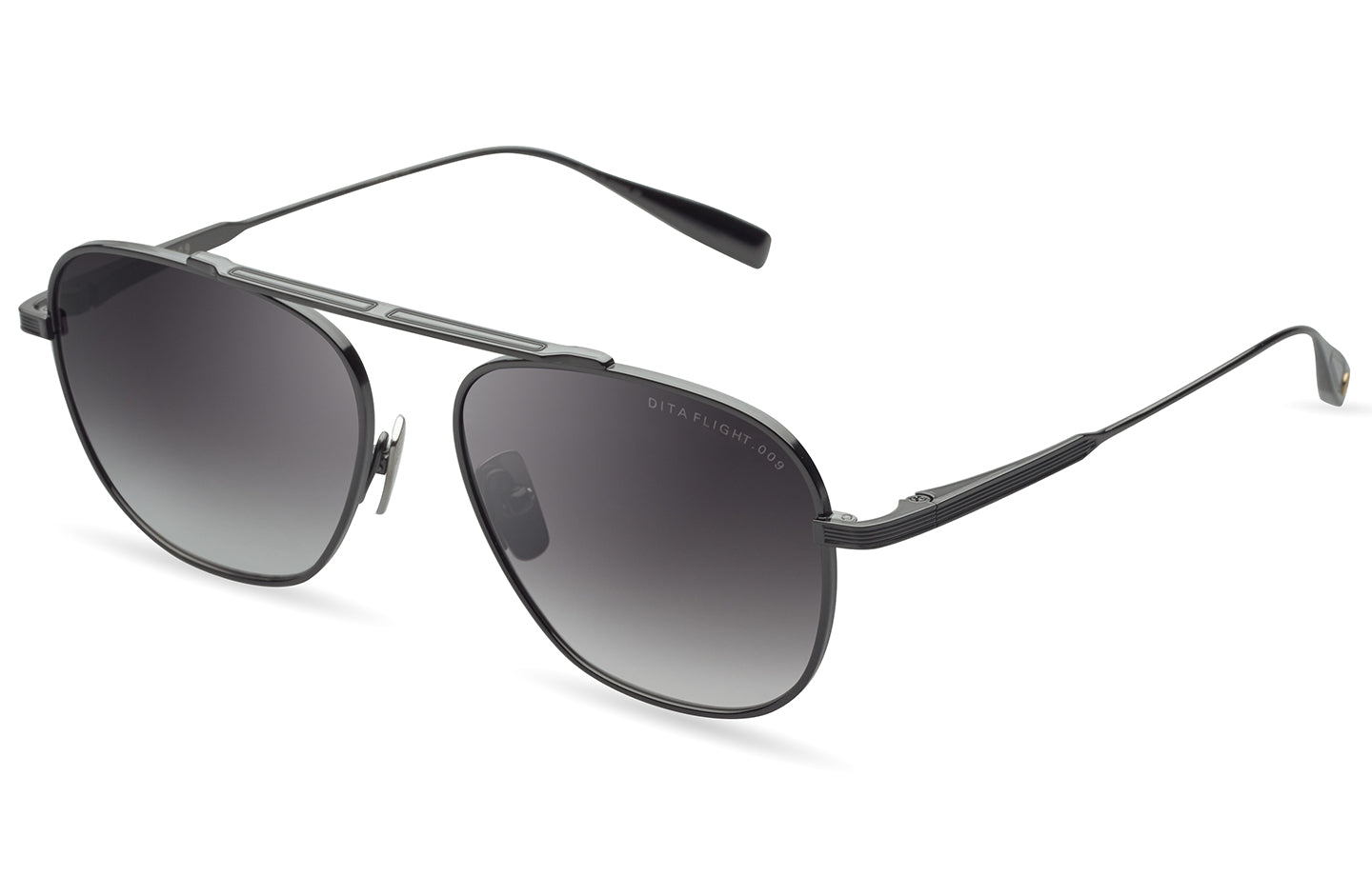 DITA FLIGHT.009 sunglasses in Black Rhodium - Dark Grey to Clear Gradient - Modern Eye Care Portland