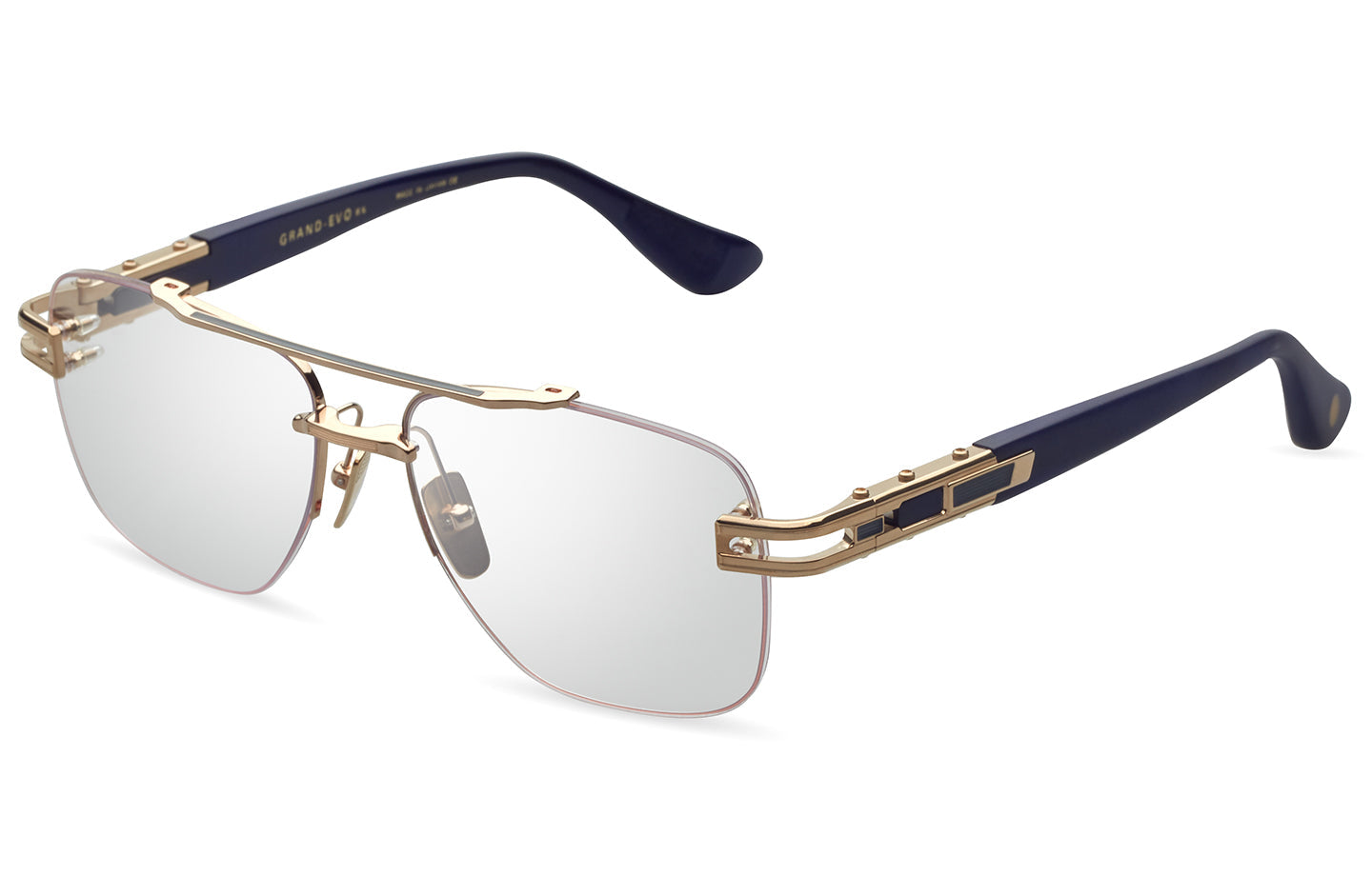 DITA GRAND-EVO Rx eyeglasses in White Gold - Blue - Clear - Modern Eye Care Portland