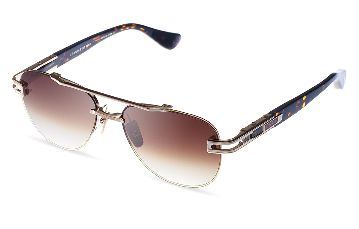 DITA GRAND-EVO TWO sunglasses in White Gold - Brown - Dark Brown to Clear - Modern Eye Care Portland