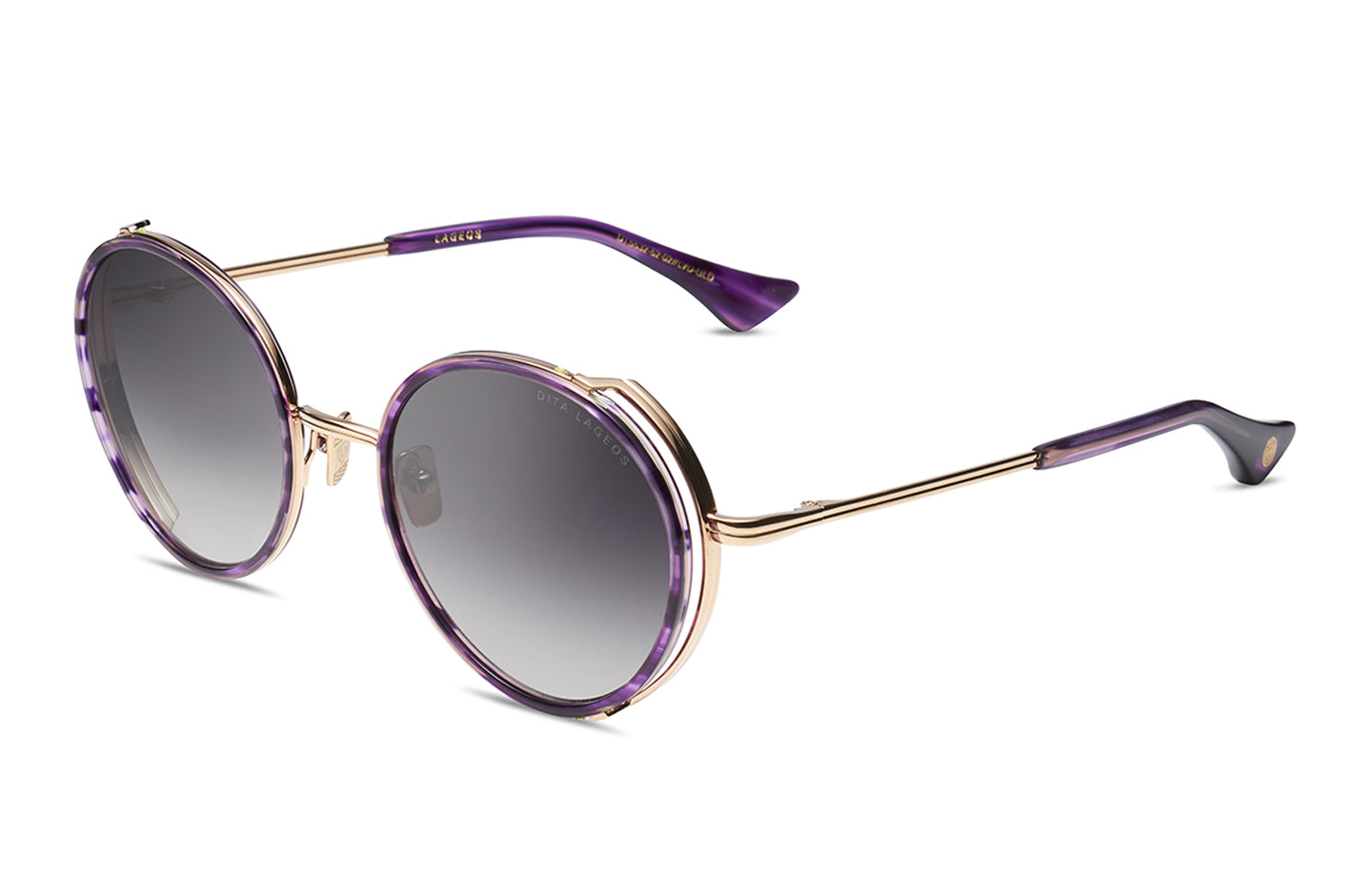 DITA LAGEOS sunglasses in Dark Lavendar/White Gold - Dark Grey to Clear - Modern Eye Care Portland