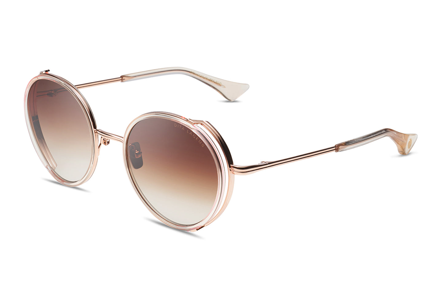 DITA LAGEOS sunglasses in White Rose Crystal/Rose Gold - Dark Brown to Clear - Modern Eye Care Portland