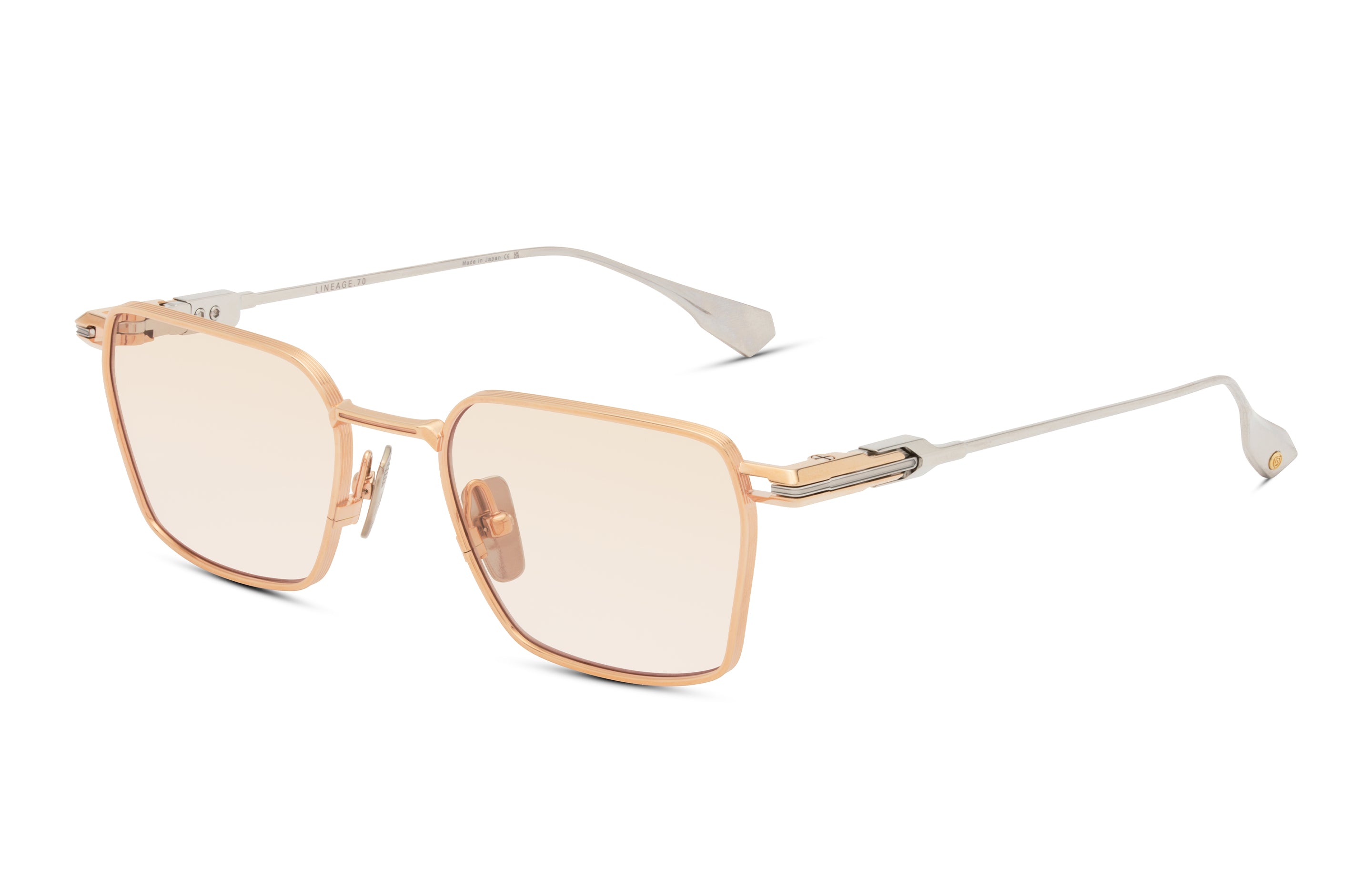 DITA LINEAGE.70 eyeglasses in Rose Gold - Shiny Silver - Maroon Wash - Glance Glasses