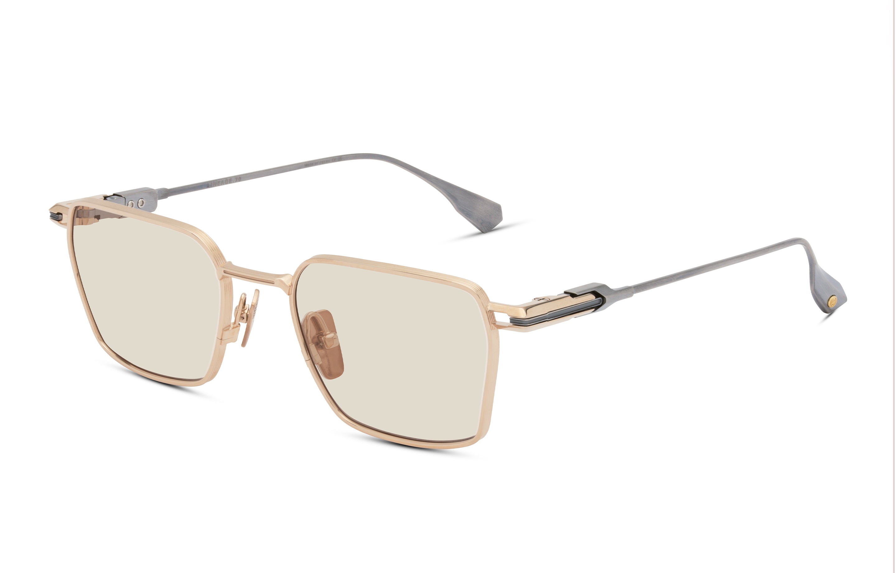 DITA LINEAGE.70 eyeglasses in White Gold - Antique Silver - Brown Wash - Glance Glasses