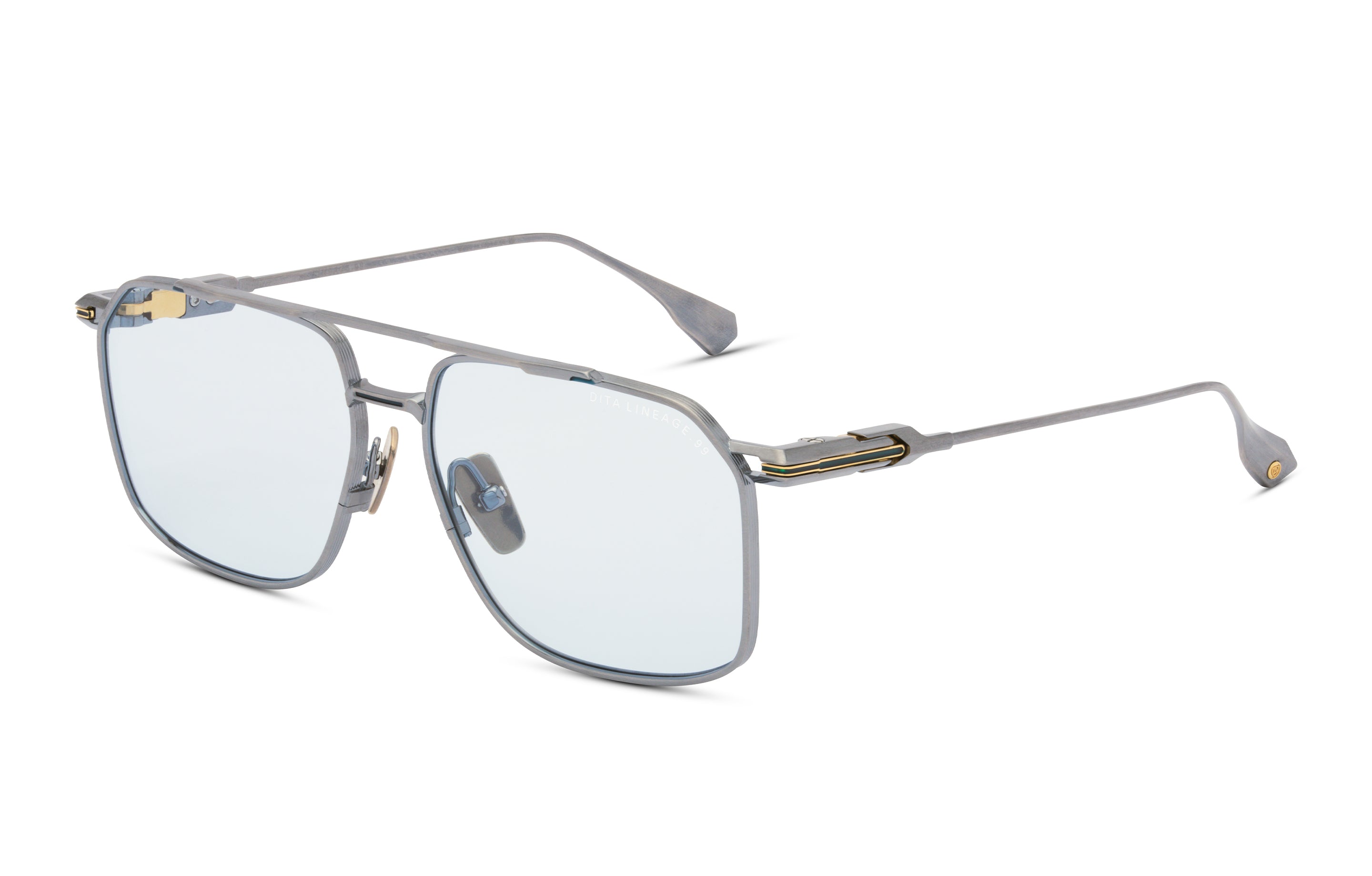 DITA LINEAGE.99 eyeglasses in Antique Silver - White Gold - Blue Wash - Glance Glasses