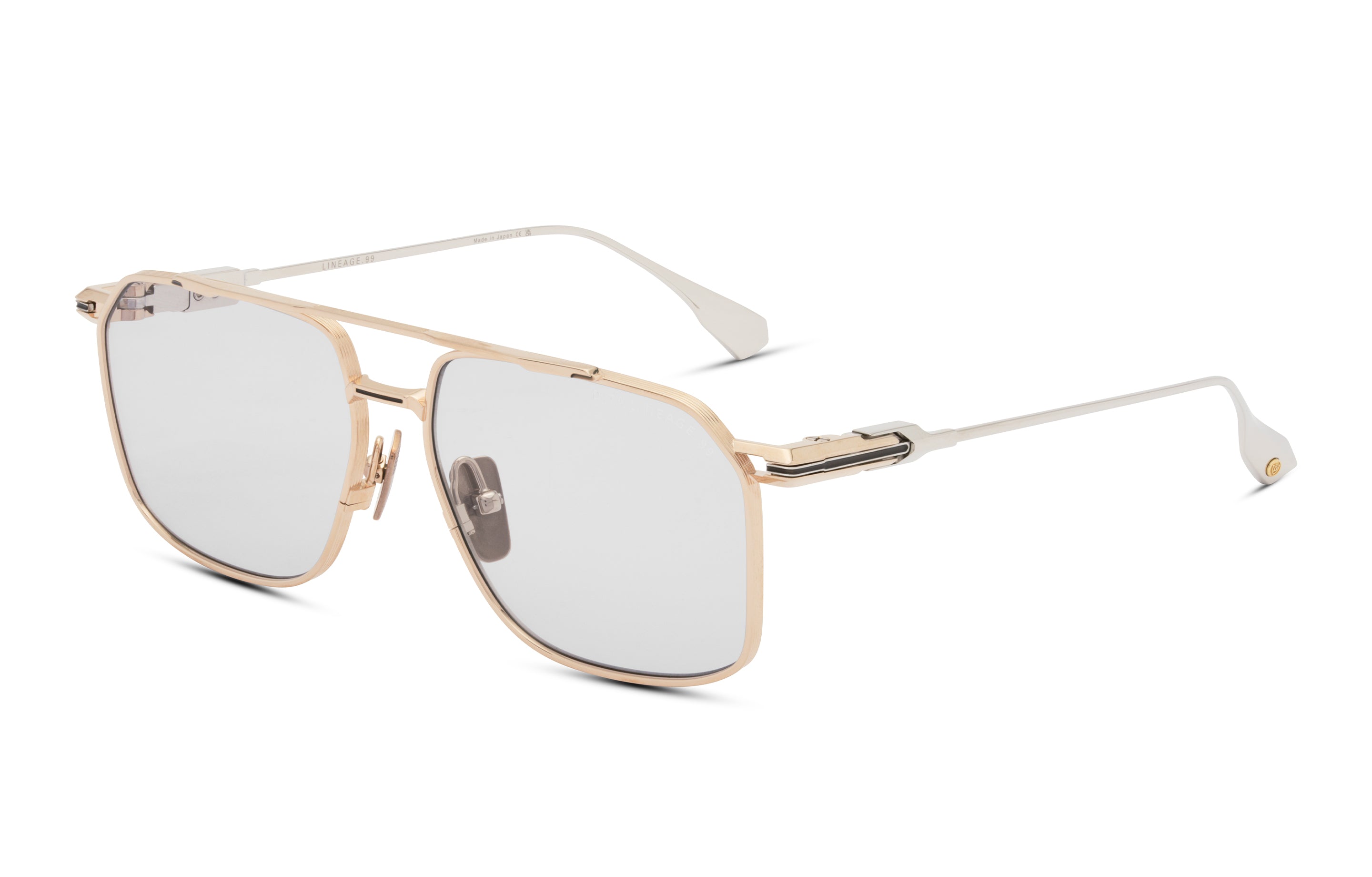 DITA LINEAGE.99 eyeglasses in White Gold - Shiny Silver - Grey Wash - Glance Glasses