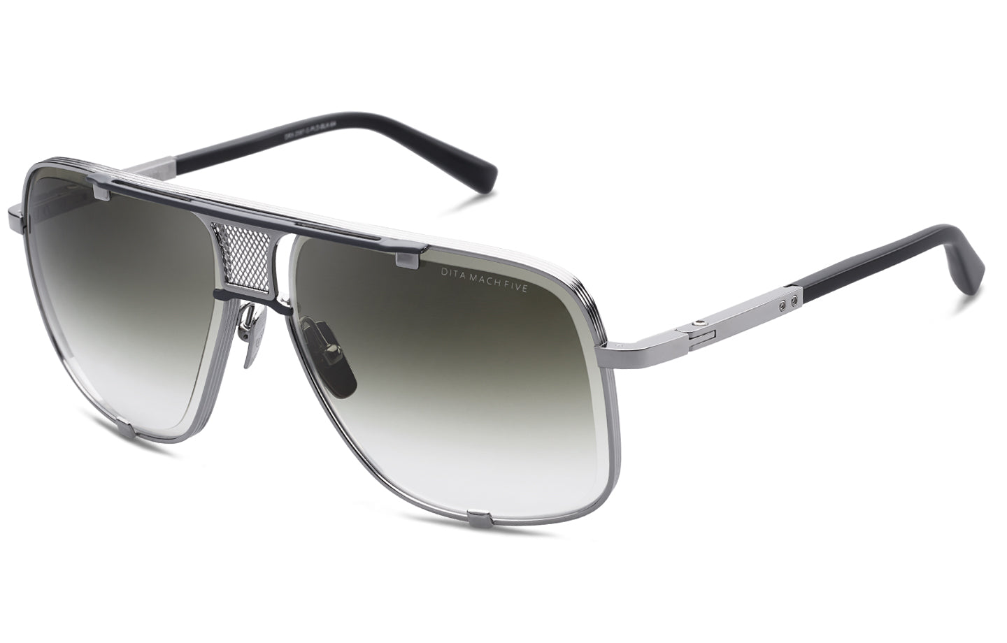 DITA MACH-FIVE sunglasses in Black Palladium - Black Iron - Green Gradient - Modern Eye Care Portland