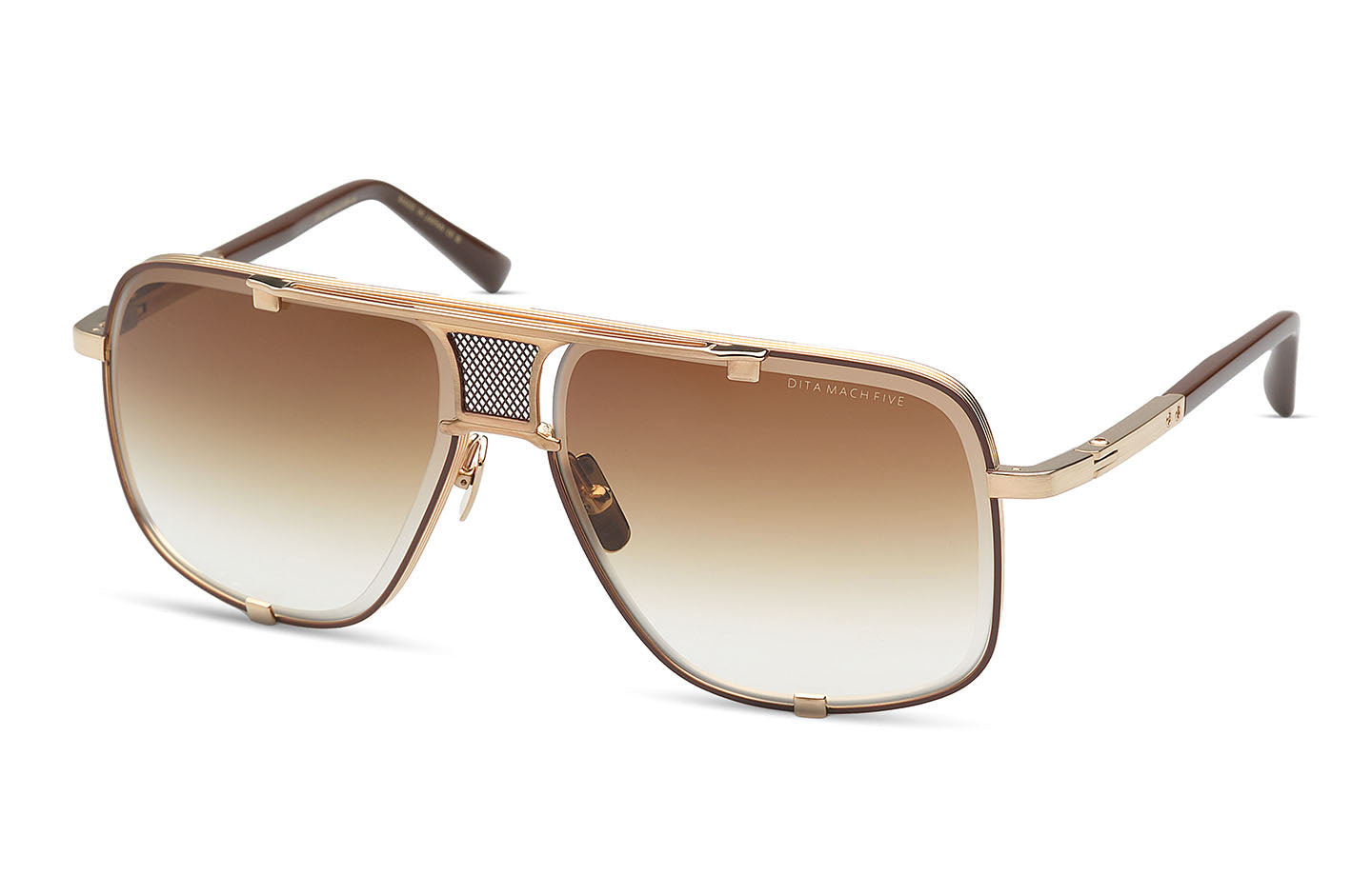 DITA MACH-FIVE sunglasses in Brushed White Gold - Brown - Brown Gradient - Modern Eye Care Portland