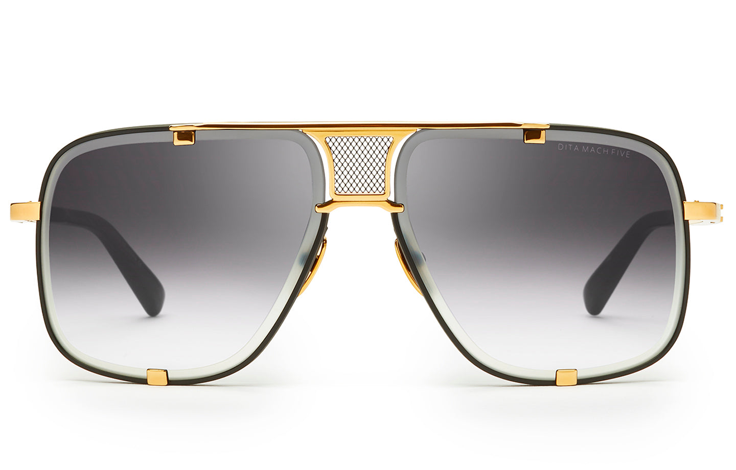 DITA MACH-FIVE sunglasses in Matte Black - Yellow Gold - Grey Gradient - Modern Eye Care Portland