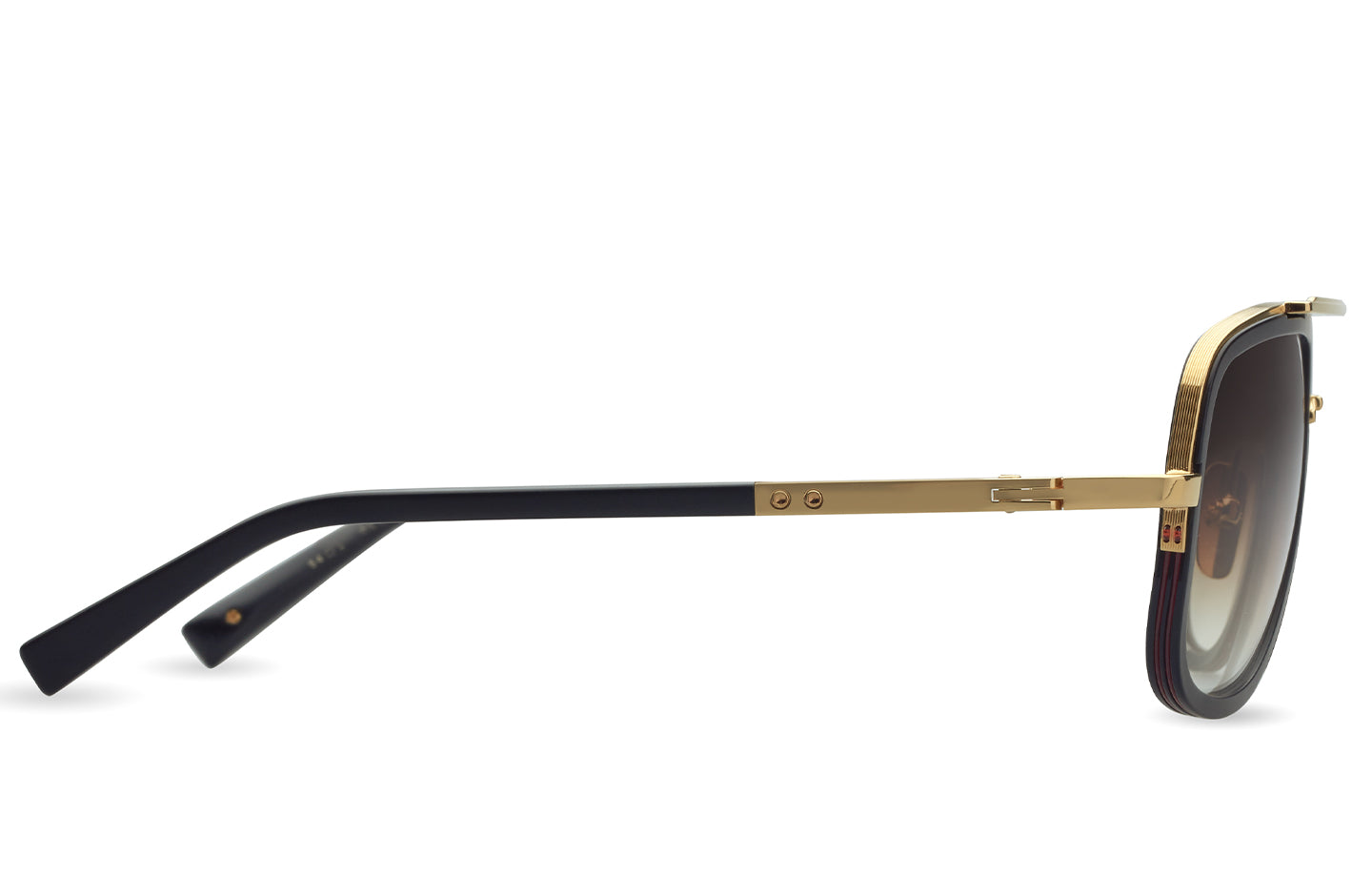 DITA MACH-S sunglasses in Yellow Gold - Matte Black - Dark Brown to Clear Gradient - Modern Eye Care Portland