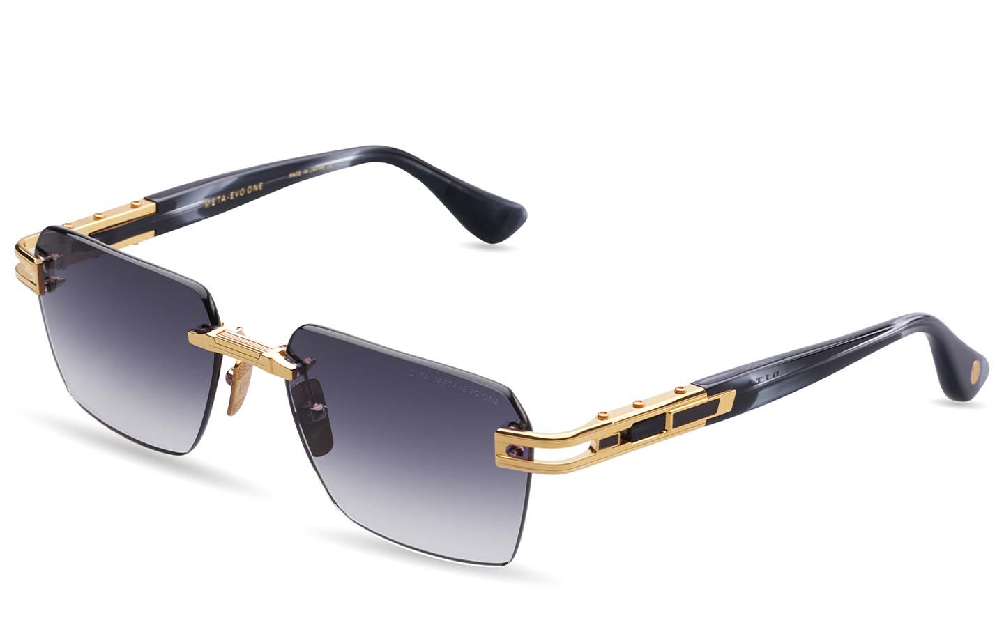 DITA META-EVO ONE sunglasses in Yellow Gold - Ink Swirl - Grey to Clear Gradient - Modern Eye Care Portland
