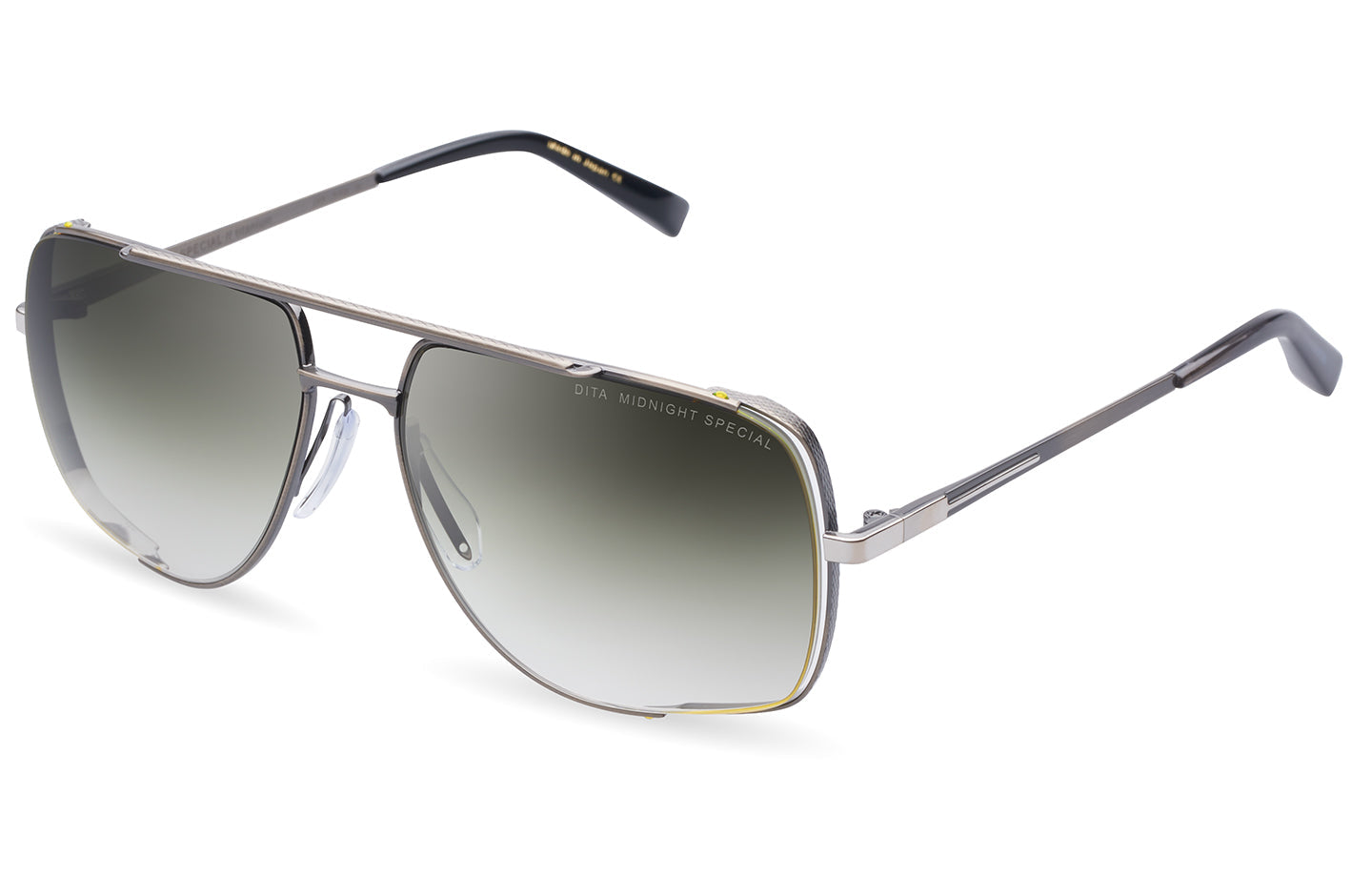 DITA MIDNIGHT SPECIAL sunglasses in Antique Silver - Green to Clear Gradient - Modern Eye Care Portland
