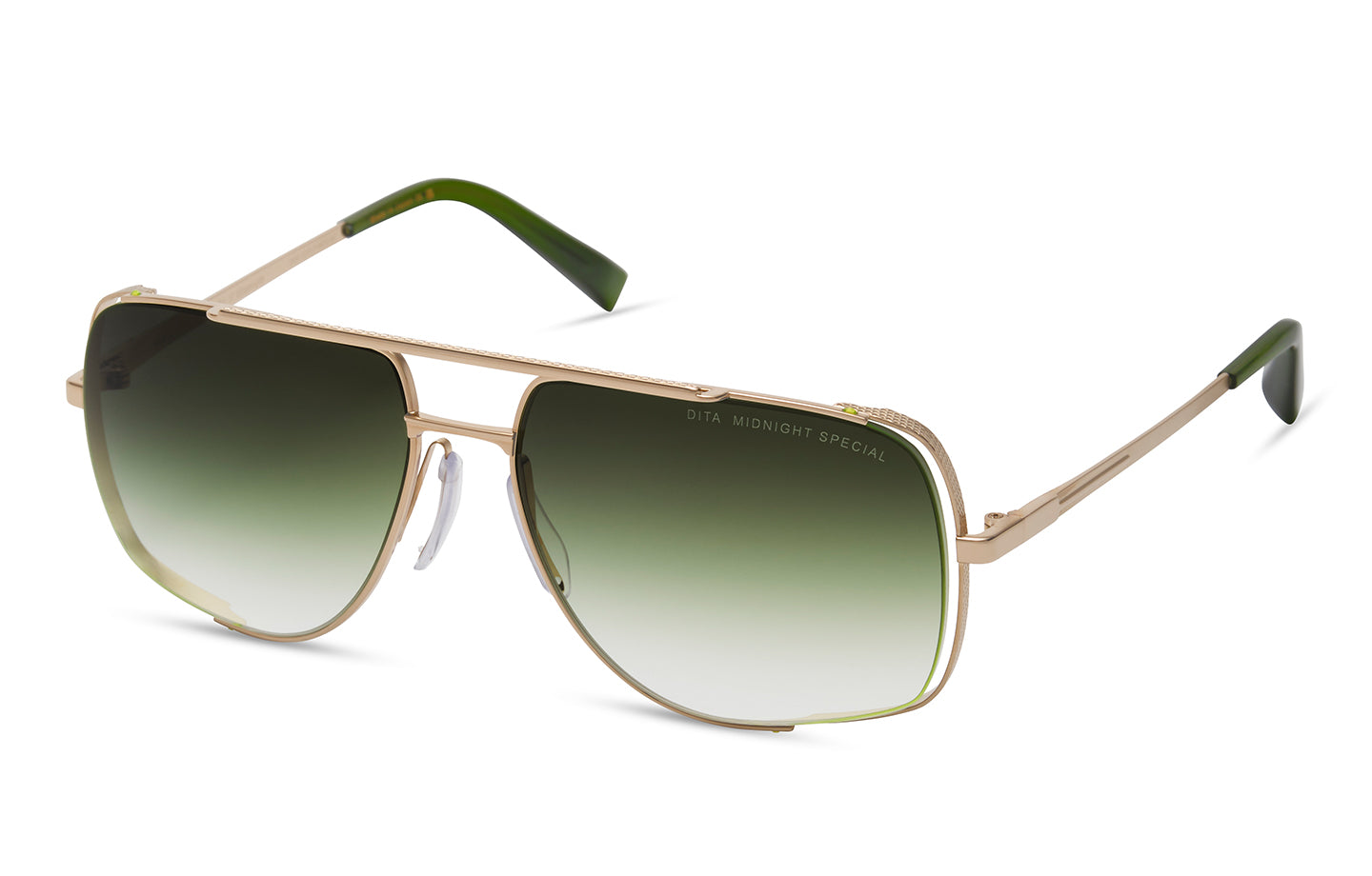 DITA MIDNIGHT SPECIAL sunglasses in White Gold - Crystal Black Moss - Green to Clear Gradient - Modern Eye Care Portland
