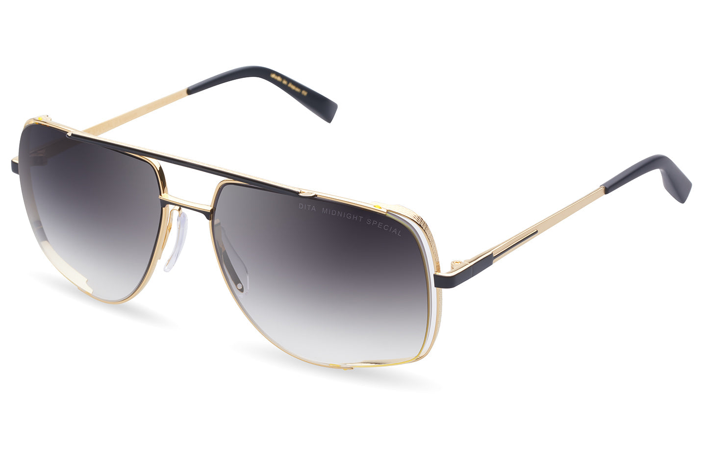 DITA MIDNIGHT SPECIAL sunglasses in Yellow Gold/Black Rhodium - Dark Grey to Clear - Modern Eye Care Portland