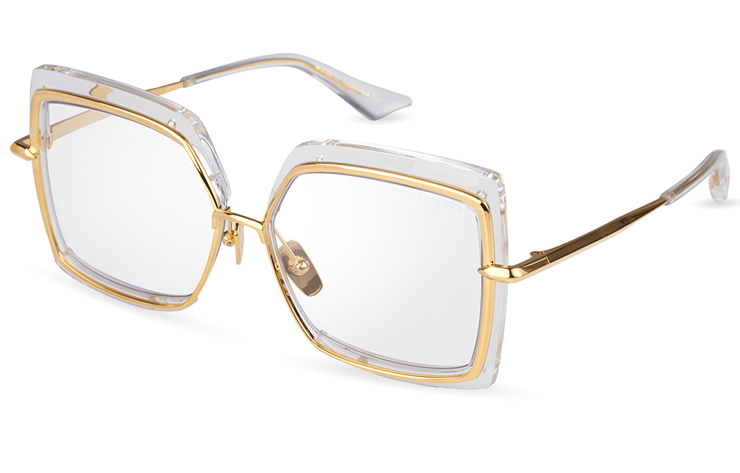DITA NARCISSUS sunglasses in Crystal Clear - Yellow Gold - Light Grey to Dark Grey Photochromatic - Modern Eye Care Portland