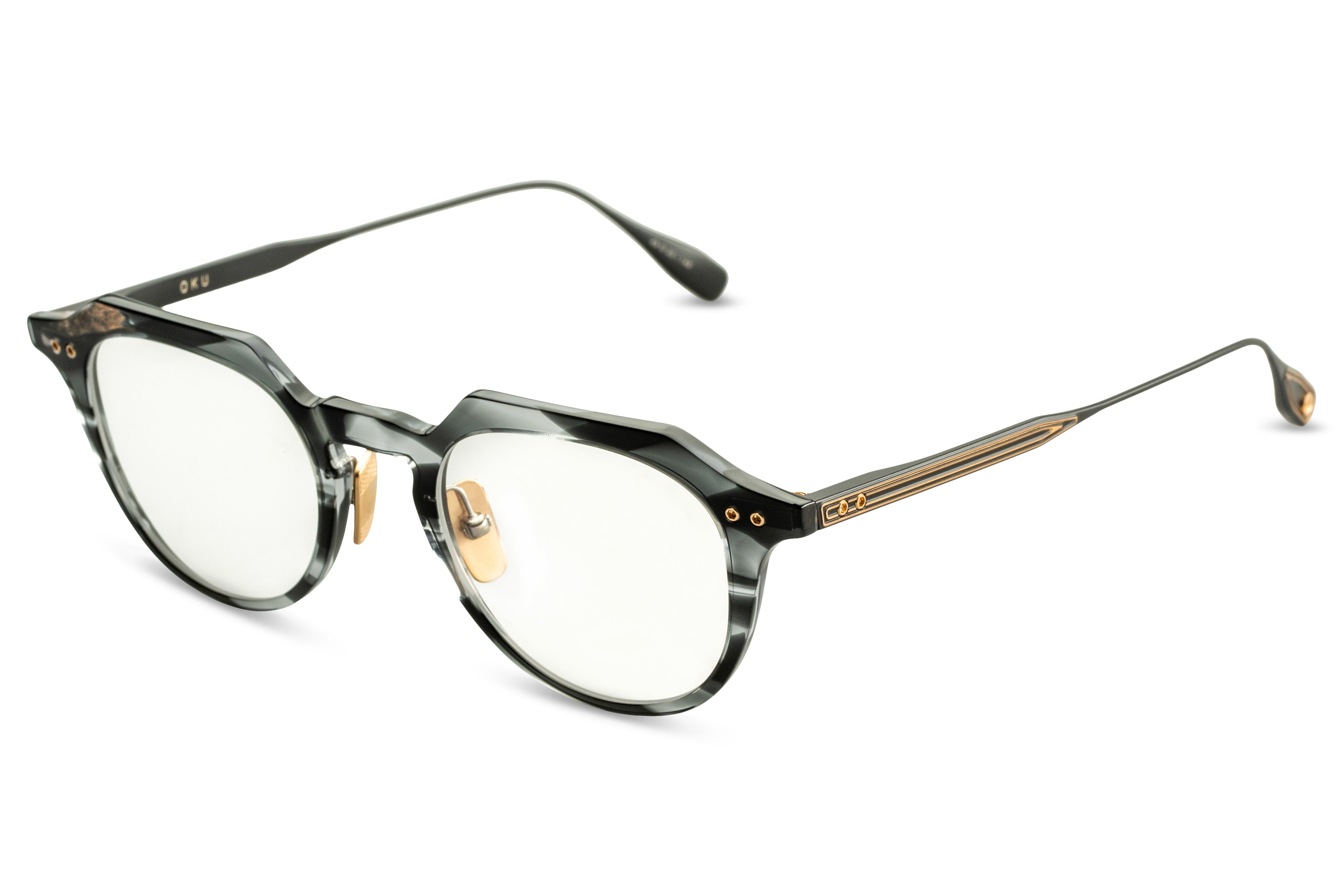 DITA OKU eyeglasses in Ink Swirl - Black Iron - Clear - Modern Eye Care Portland