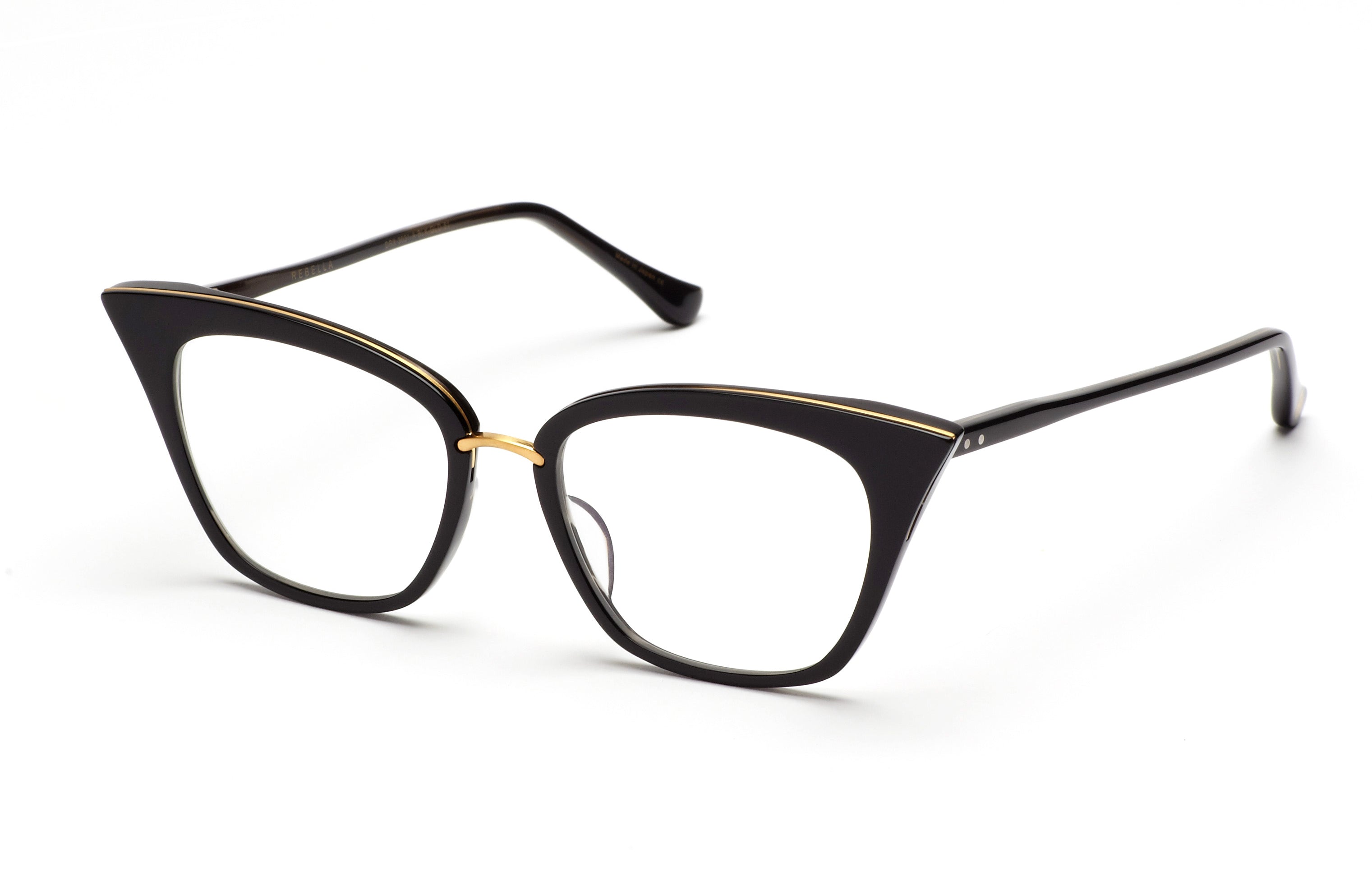 DITA Rebella eyeglasses in Black/Gold - Clear - Modern Eye Care Portland