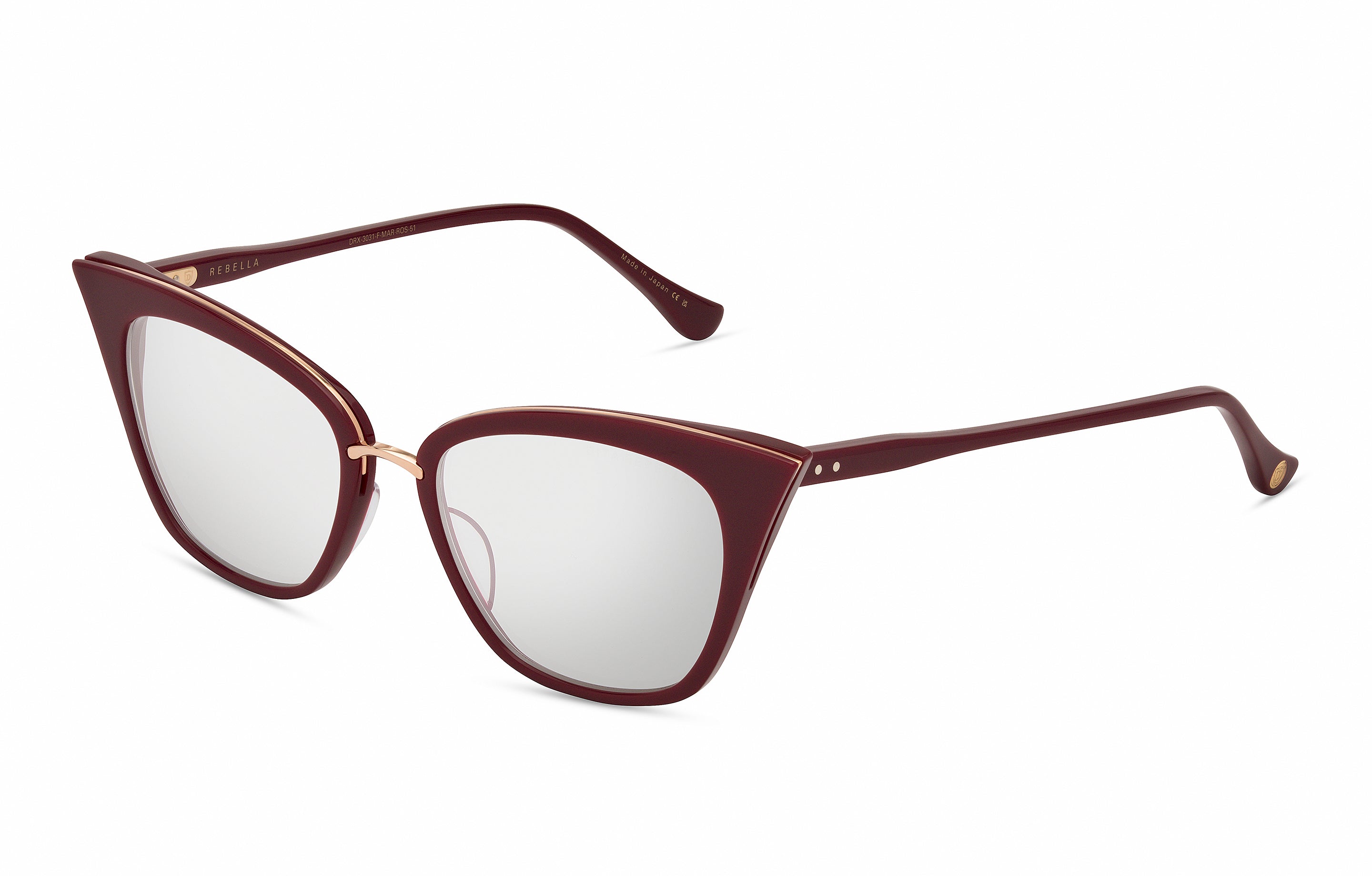 DITA Rebella eyeglasses in Maroon - Rose Gold - Clear - Modern Eye Care Portland