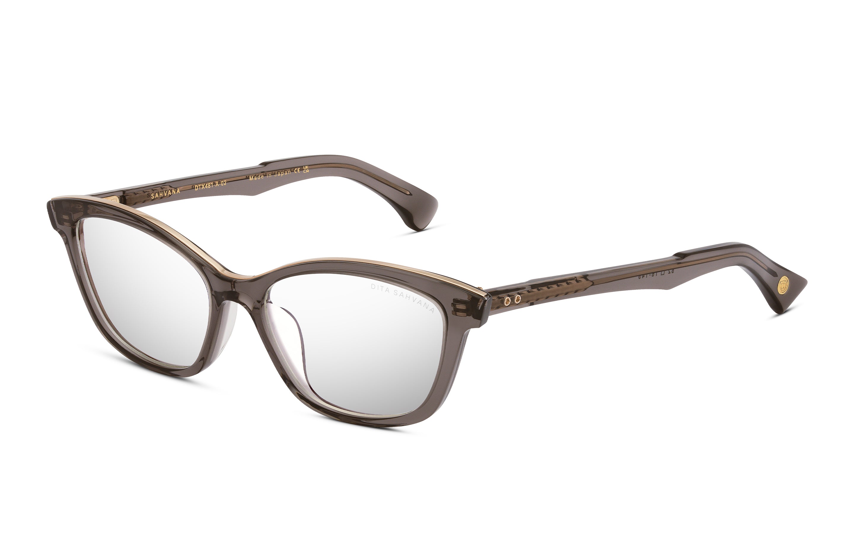 DITA SAHVANA eyeglasses in Crystal Mineral Grey - White Gold - Clear - Glance Glasses