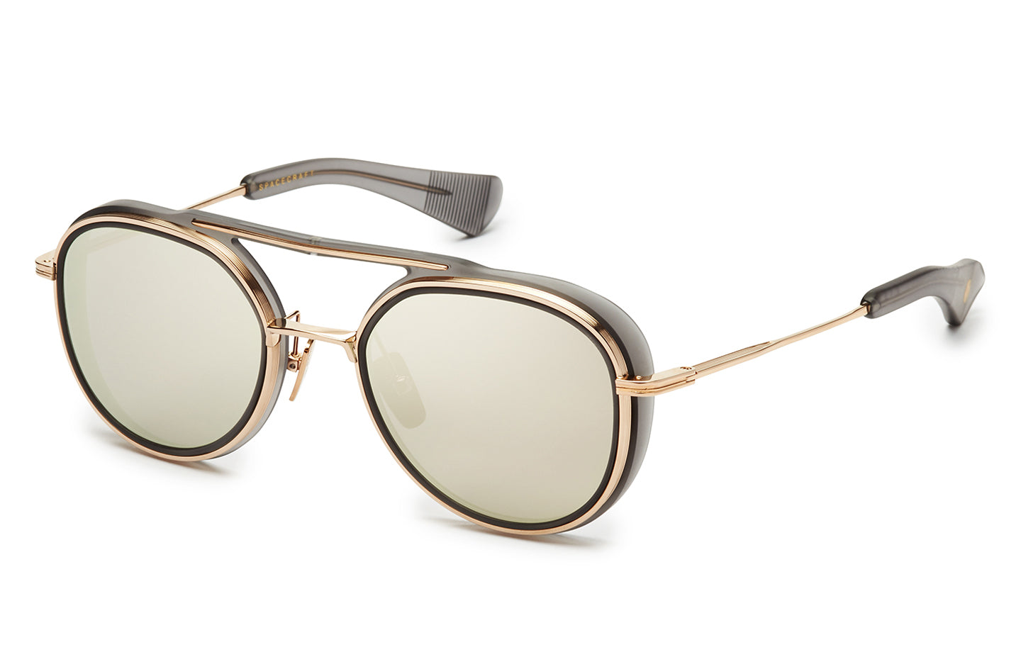 DITA Spacecraft sunglasses in Grey/White Gold - Grey - Gold Flash - Modern Eye Care Portland