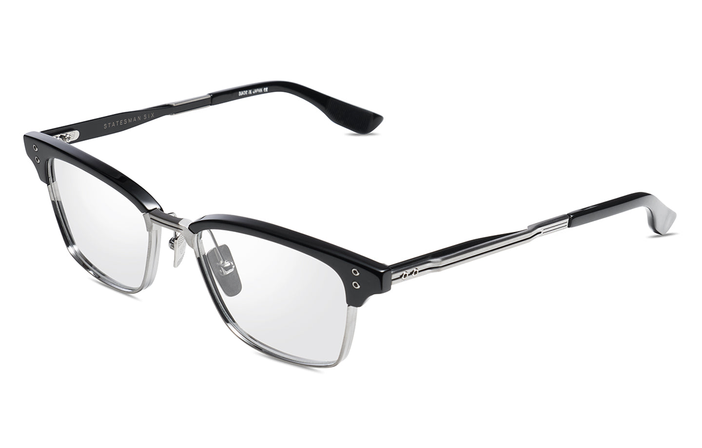 DITA STATESMAN SIX eyeglasses in Black - Antique Silver - Matte Black - 52 - Modern Eye Care Portland