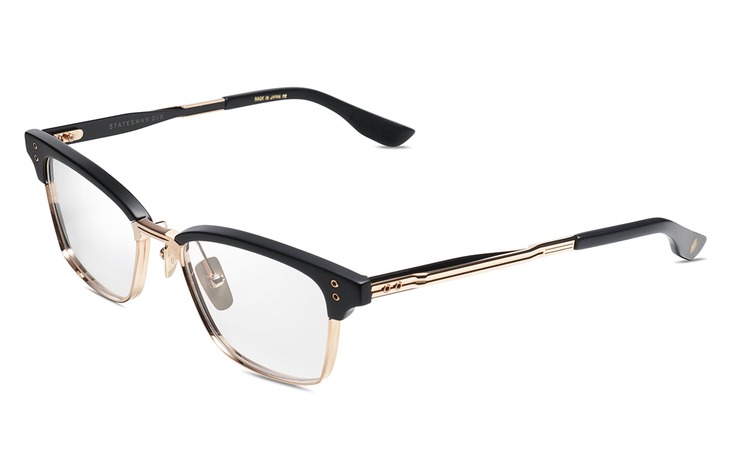 DITA STATESMAN SIX eyeglasses in Matte Black - White Gold - Matte Black - 52 - Modern Eye Care Portland