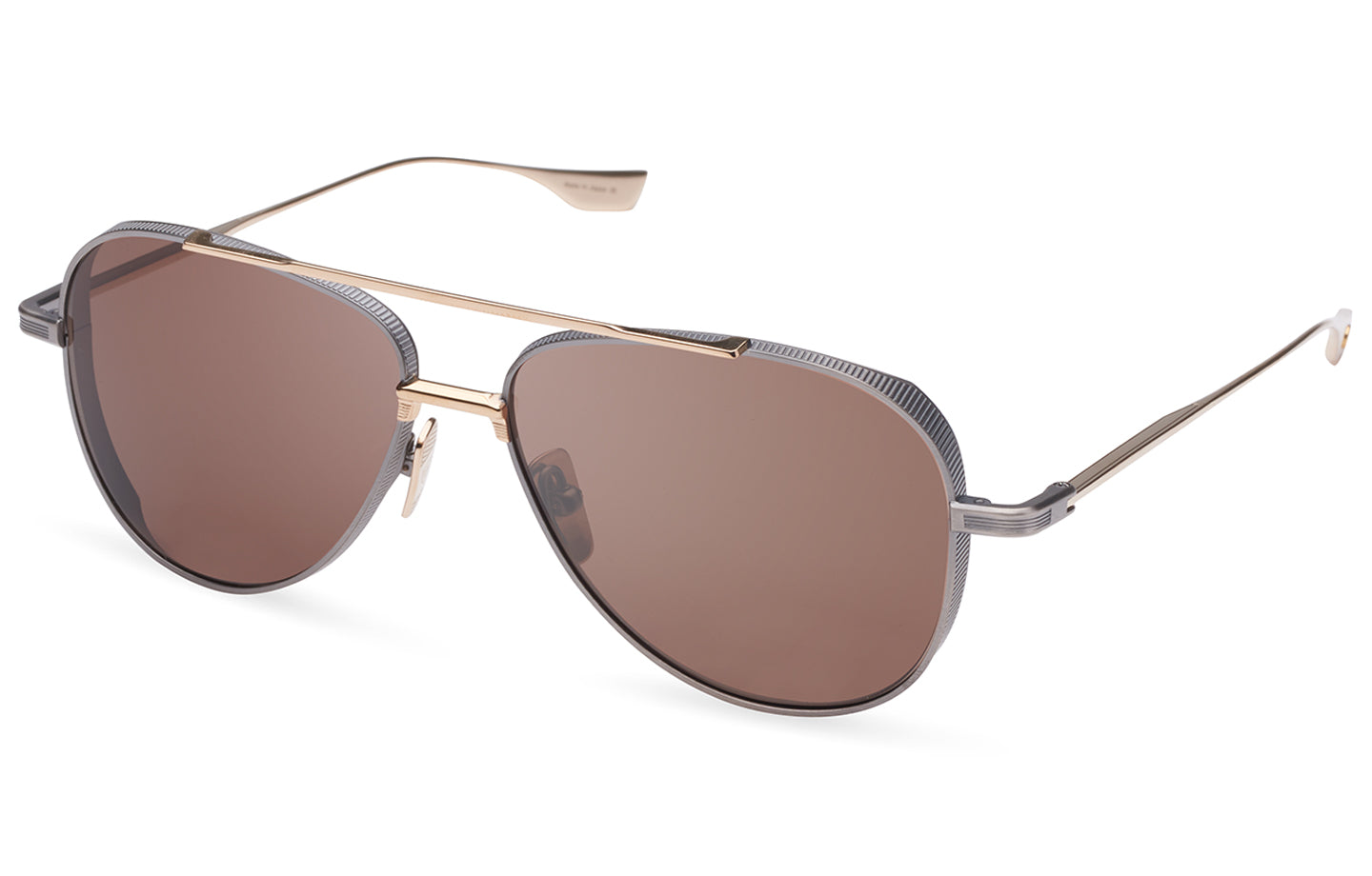 DITA SUBSYSTEM sunglasses in Antique Silver - White Gold - Dark Brown - Dark Brown - Modern Eye Care Portland