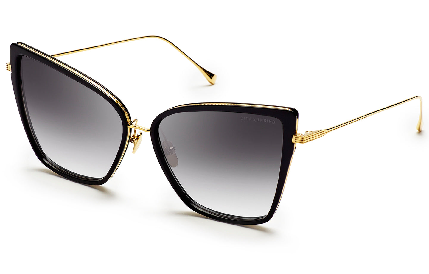 DITA Sunbird sunglasses in Black/Gold - Grey Gradient - Modern Eye Care Portland