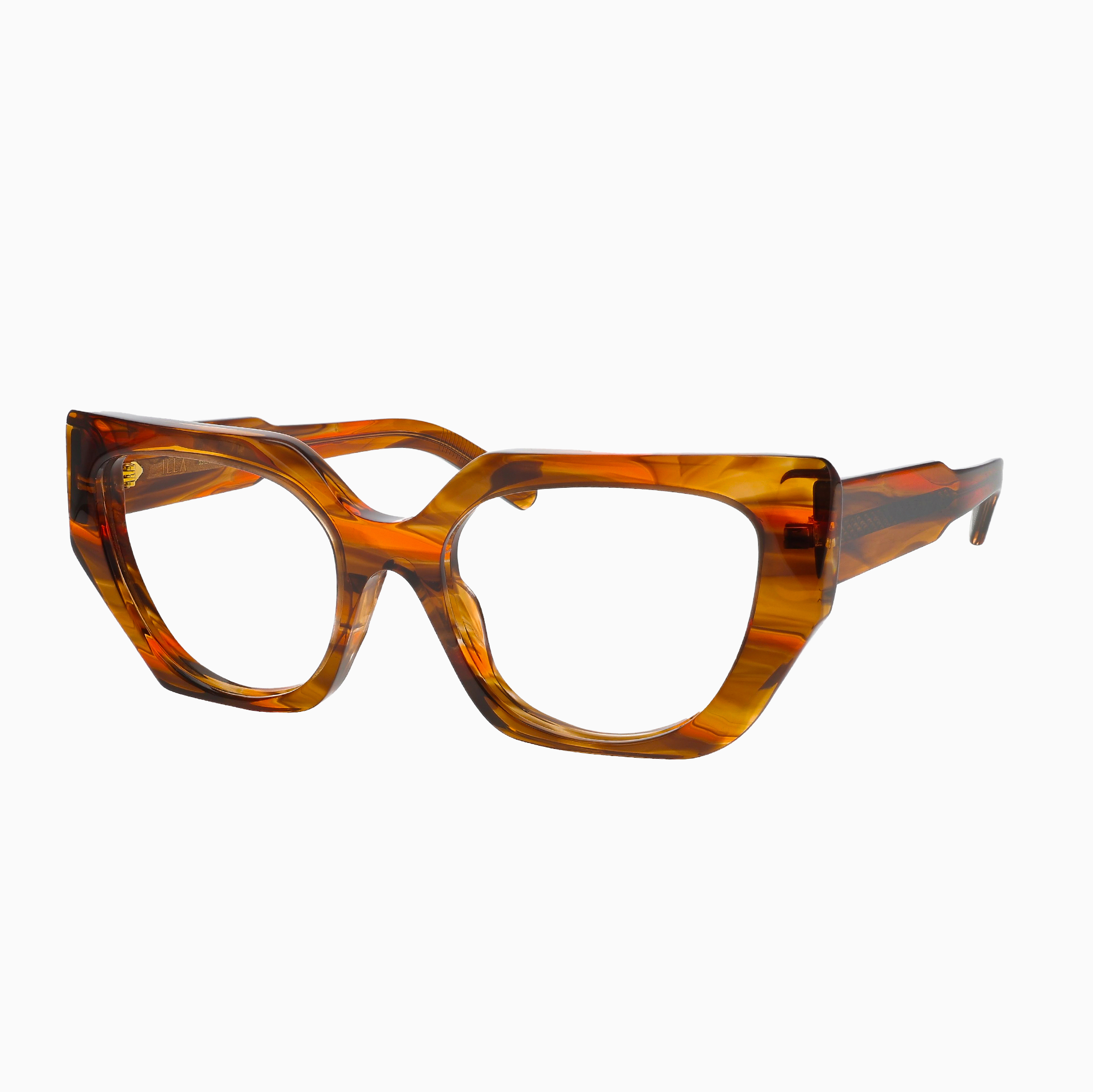 ILLA Fiamma eyeglasses in Brown Caramel Horn Transparent - Glance Glasses