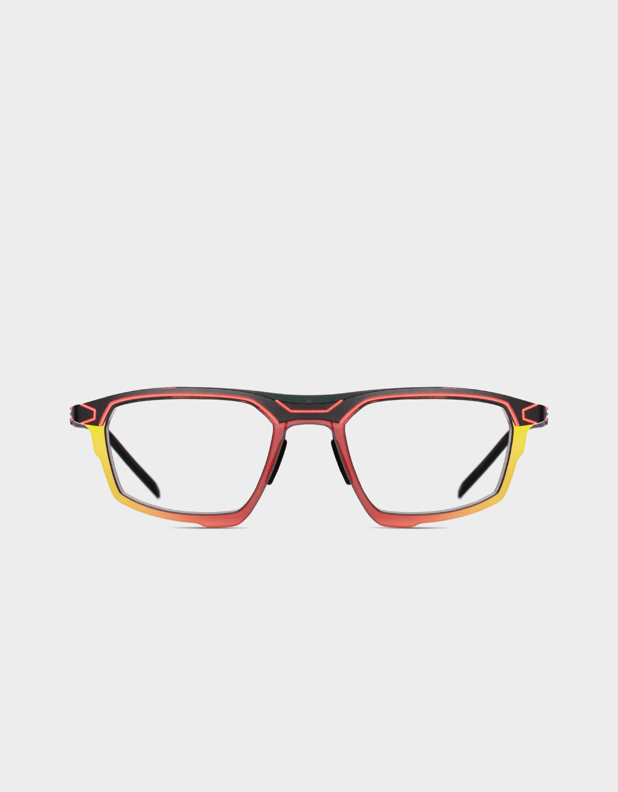 Parasite Eyewear ASTRO 1 eyeglasses in C57 - BLACK / FLUO ORANGE REVO RED - Modern Eye Care Portland