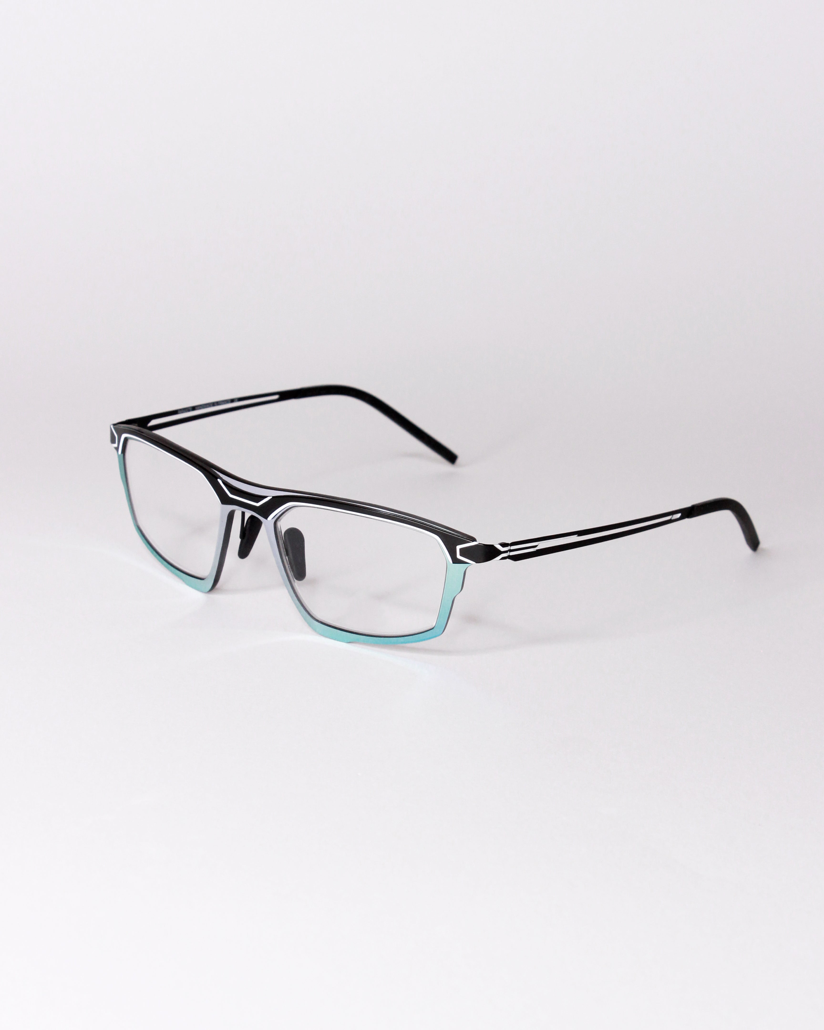 Parasite Eyewear ASTRO 1 eyeglasses in C59 - BLACK / WHITE CHROME BLUE - Modern Eye Care Portland