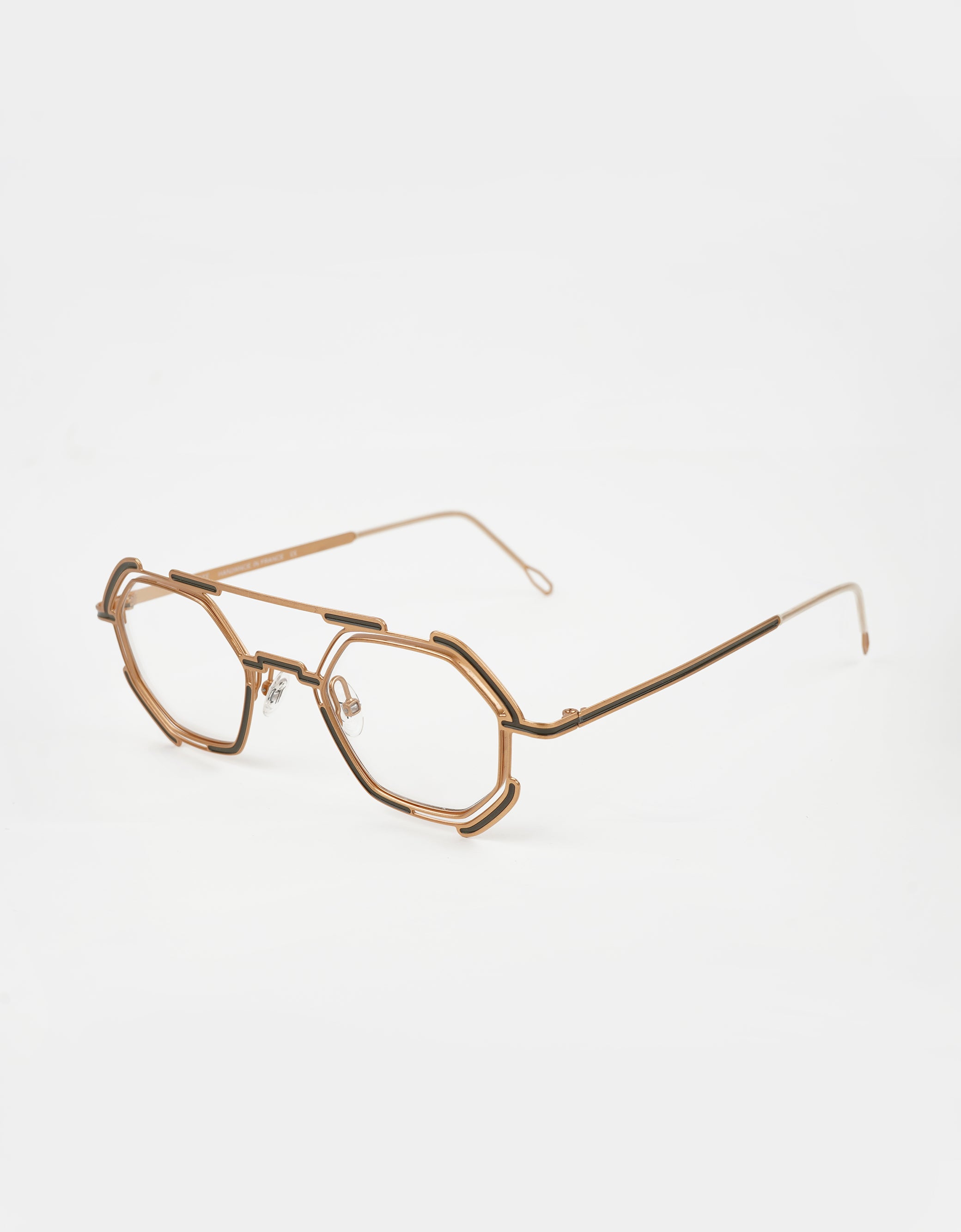 Parasite Eyewear AZTEC 1 eyeglasses in C79 - PINK GOLD / KAKI - Modern Eye Care Portland