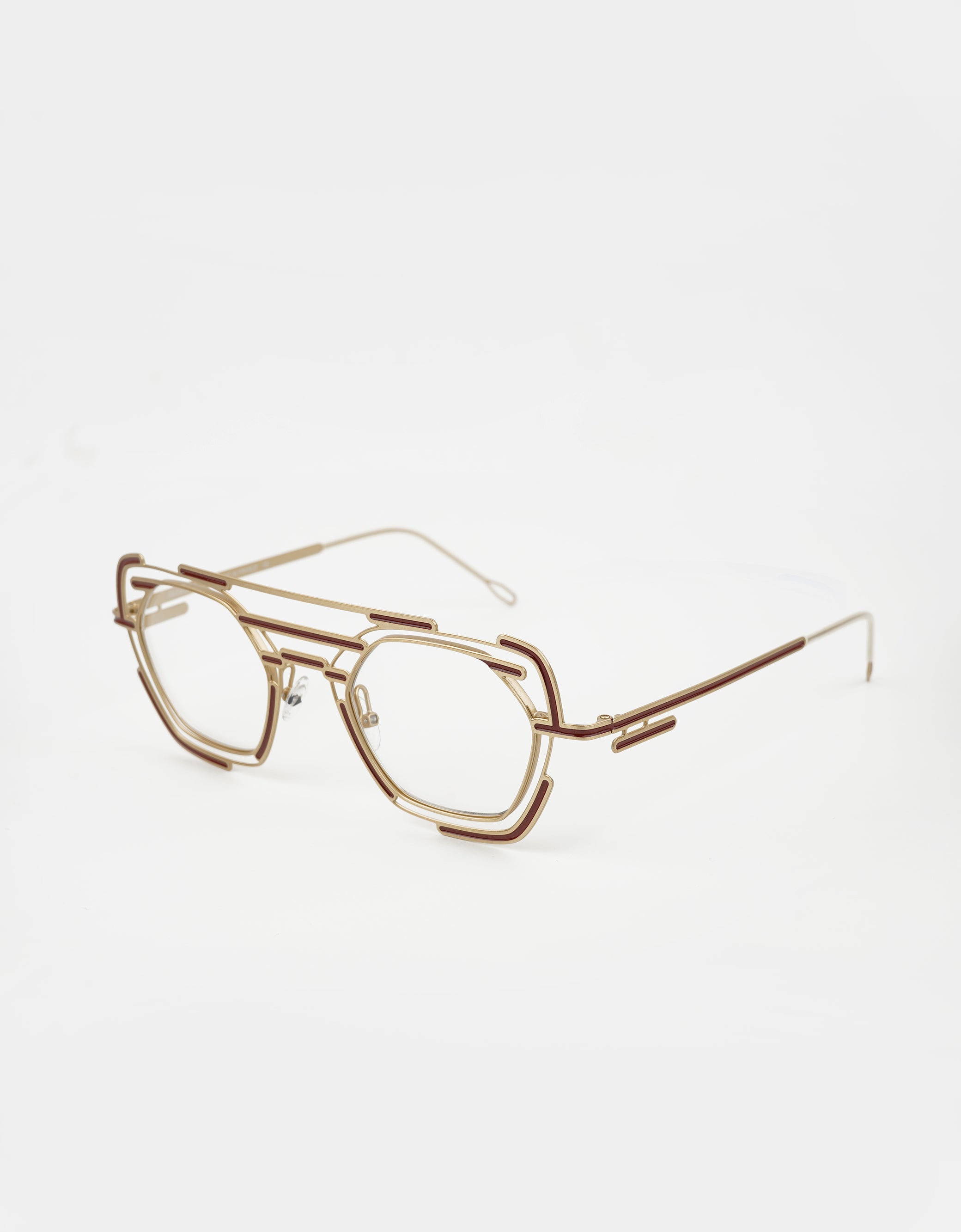 Parasite Eyewear AZTEC 2 eyeglasses in C51 - GOLD / WINE COLOR - Modern Eye Care Portland