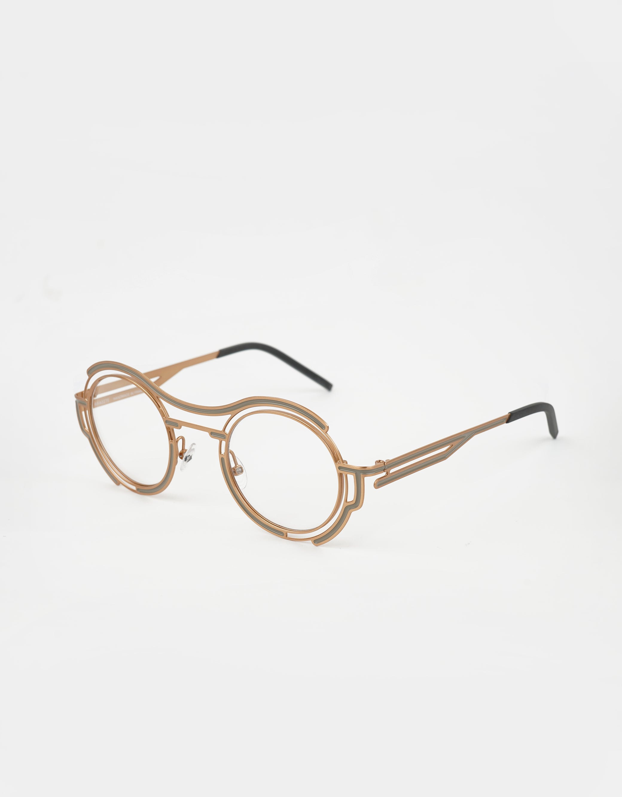 Parasite Eyewear AZTEC 5 eyeglasses in C96 - PINK GOLD / GREY - Modern Eye Care Portland