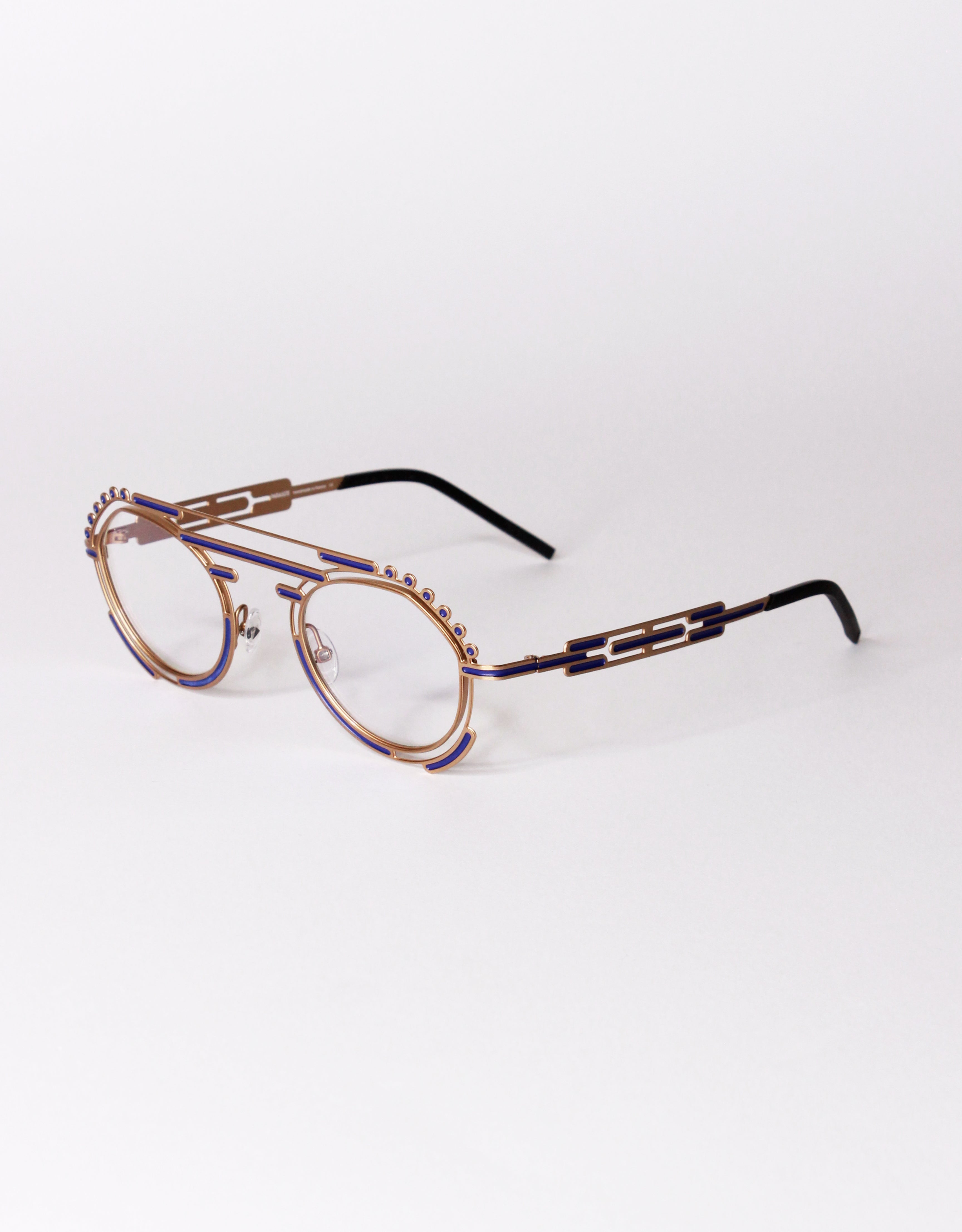 Parasite Eyewear AZTEC 7 eyeglasses in C51 - PINK GOLD / BLUE - Modern Eye Care Portland