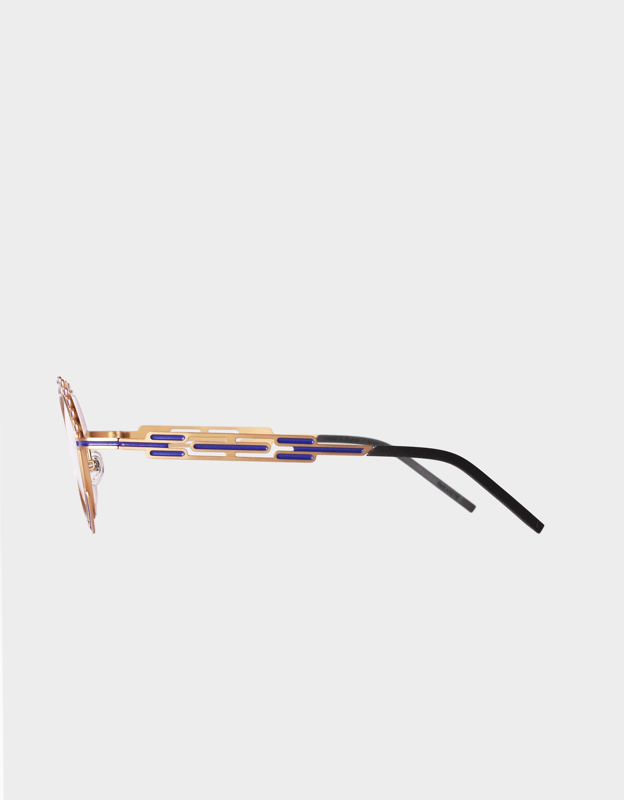 Parasite Eyewear AZTEC 7 eyeglasses in C51 - PINK GOLD / BLUE - Modern Eye Care Portland